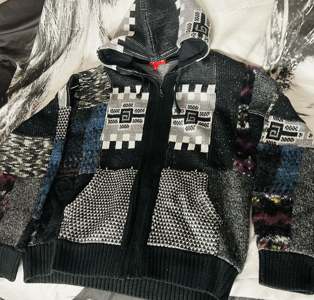 Supreme Supreme Patchwork Zip Up Hooded Sweater - Large Size US L / EU 52-54 / 3 - 1 Thumbnail