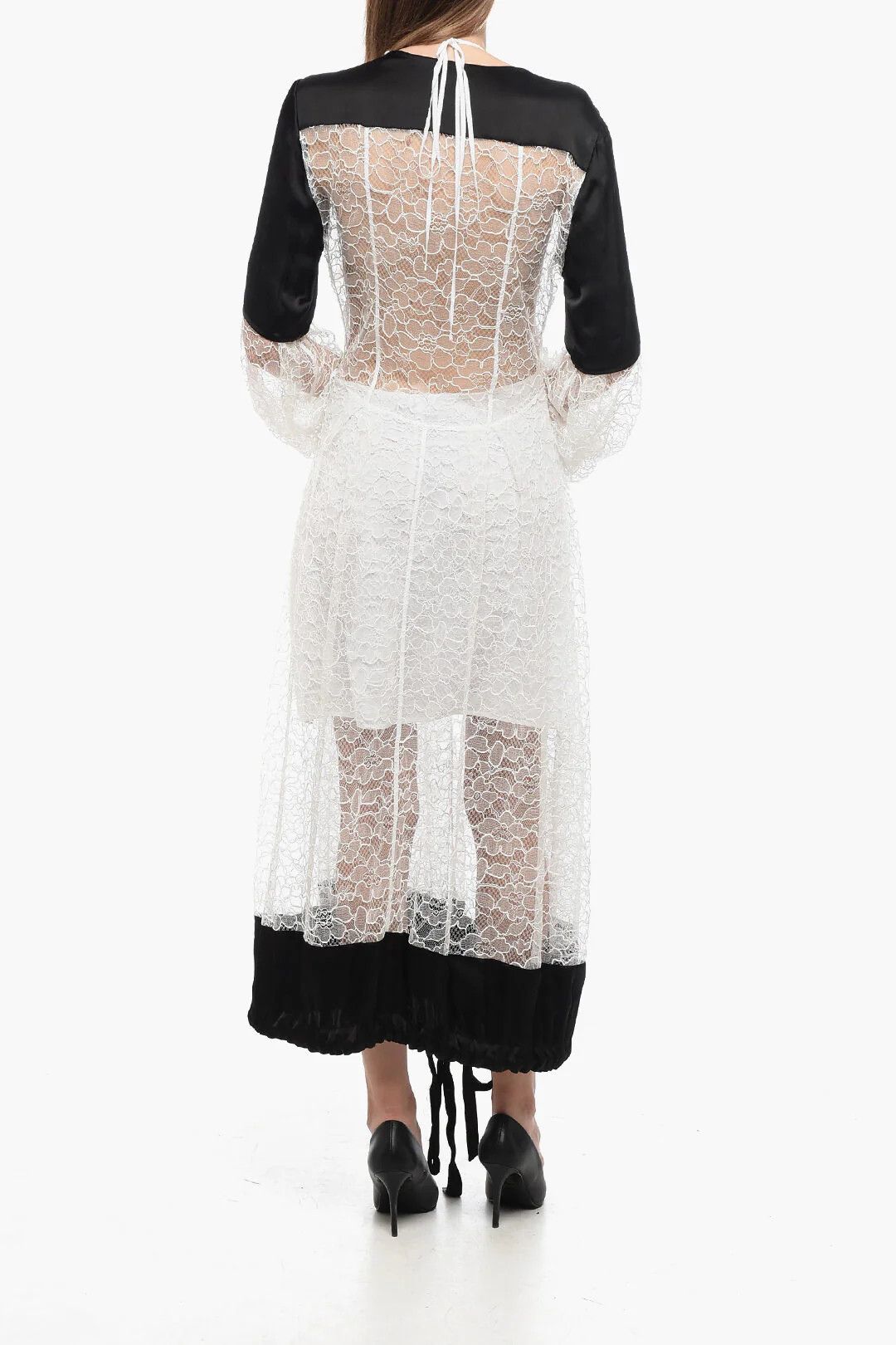 Loewe og1mm0426 Lace Shirt Dress in White Size M / US 6-8 / IT 42-44 - 2 Thumbnail