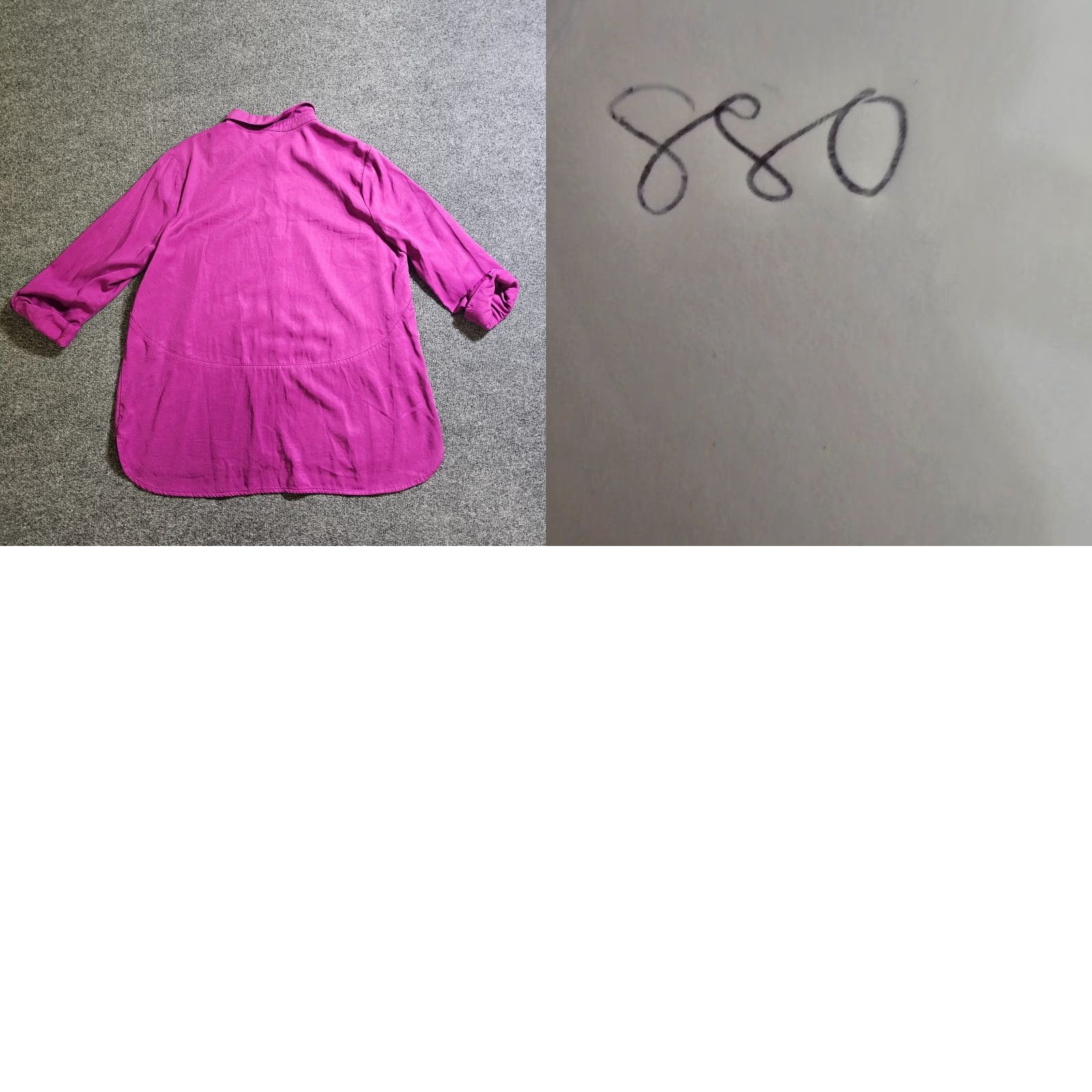 J. Jill J Jill Top Blouse Women PL Pink Purple Button Long Sleeve Classic Career Twill Lyocell Viscose Size L / US 10 / IT 46 - 8 Thumbnail