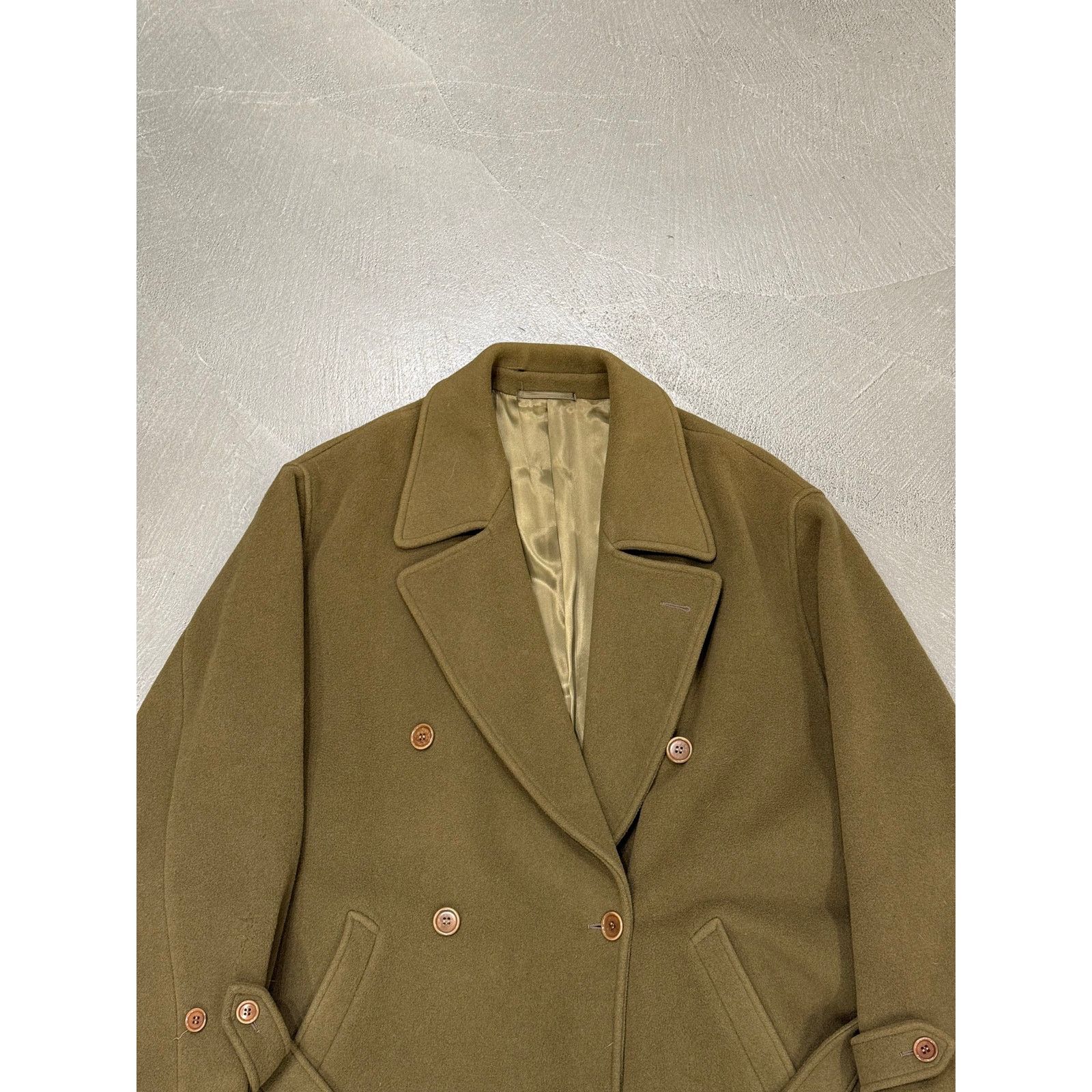 Versace 1990s Gianni Versace olive wool double-breasted overcoat Size US L / EU 52-54 / 3 - 2 Thumbnail