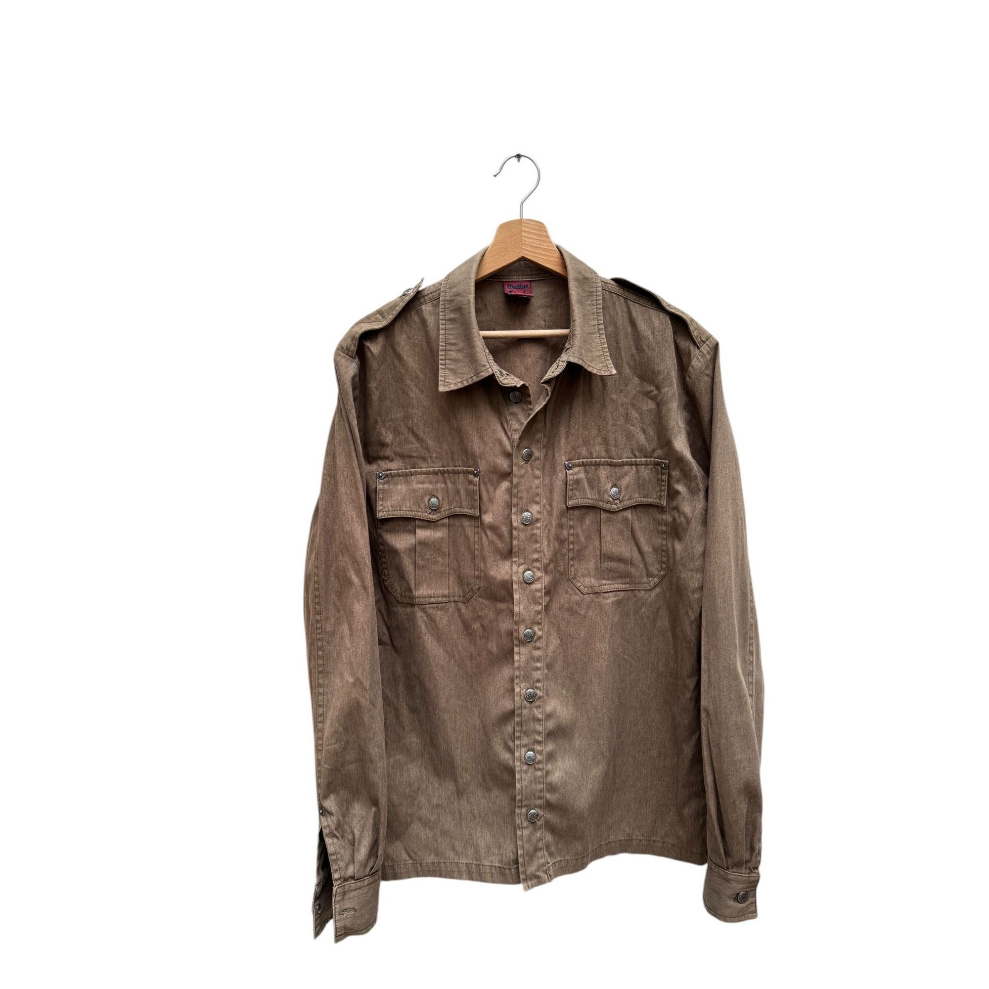 Jean Paul Gaultier Vintage Brown Cotton Western shirt Size US L / EU 52-54 / 3 - 1 Thumbnail