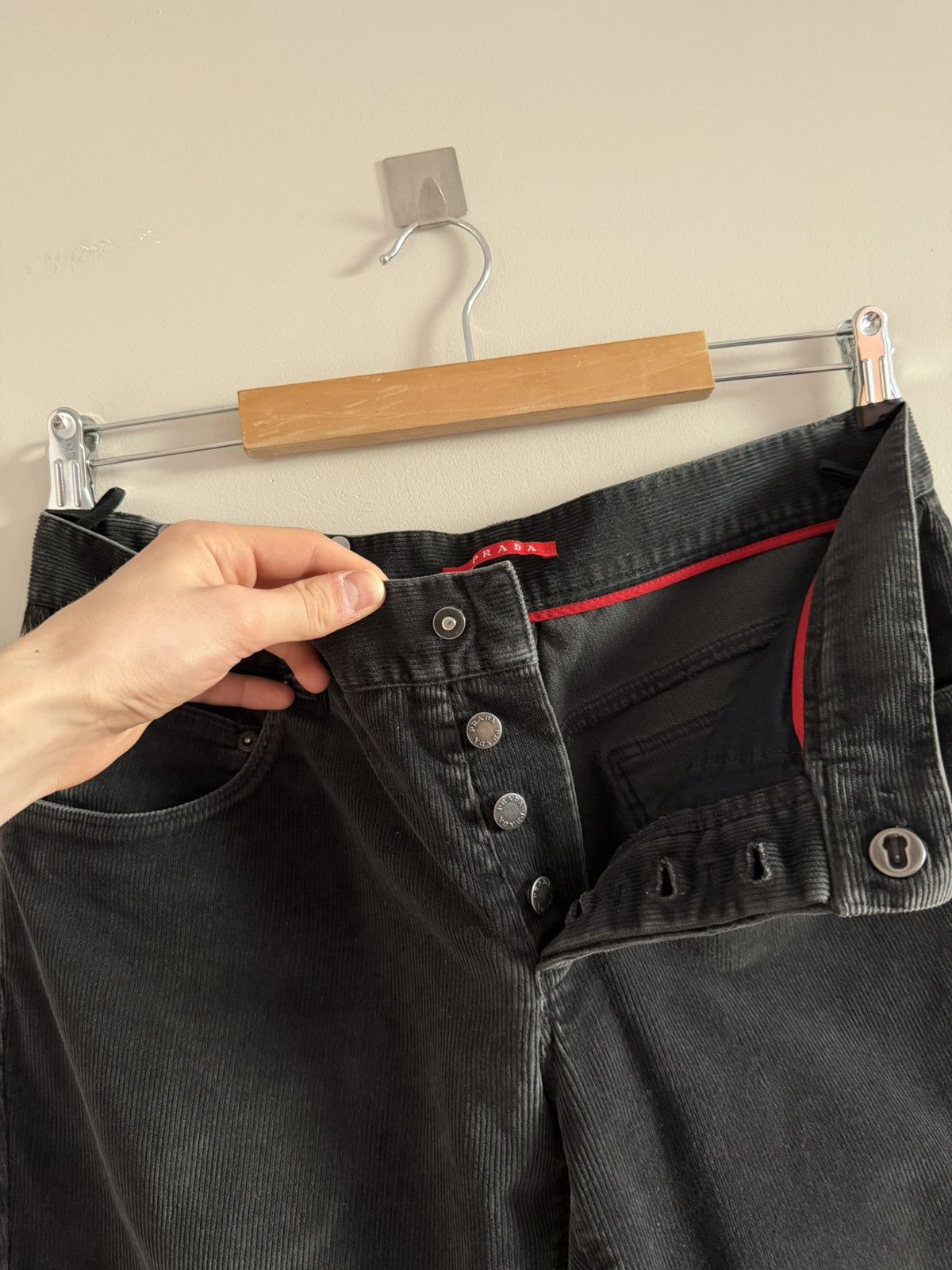 Prada Prada Black Corduroy Pants Zip Pocket Archive Size US 32 / EU 48 - 7 Thumbnail