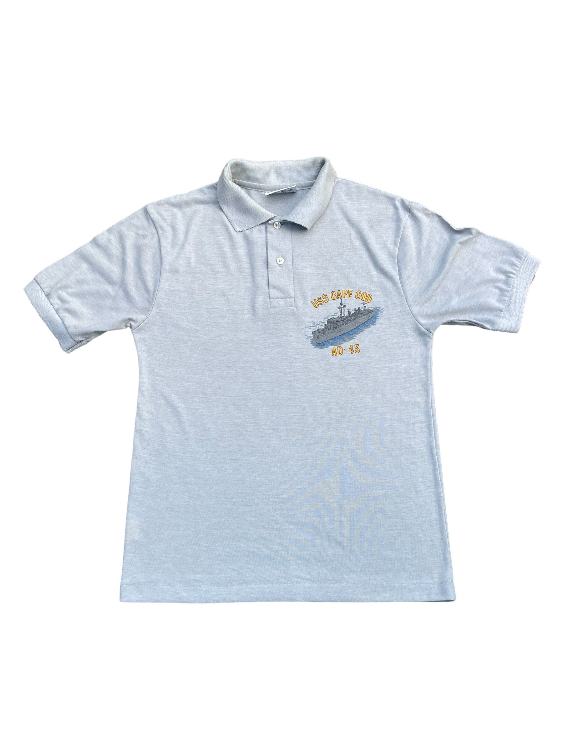 Hanes × Vintage Vintage 80's Hanes Uss Cape COd AD-43 Polo Tee Size US S / EU 44-46 / 1 - 1 Thumbnail