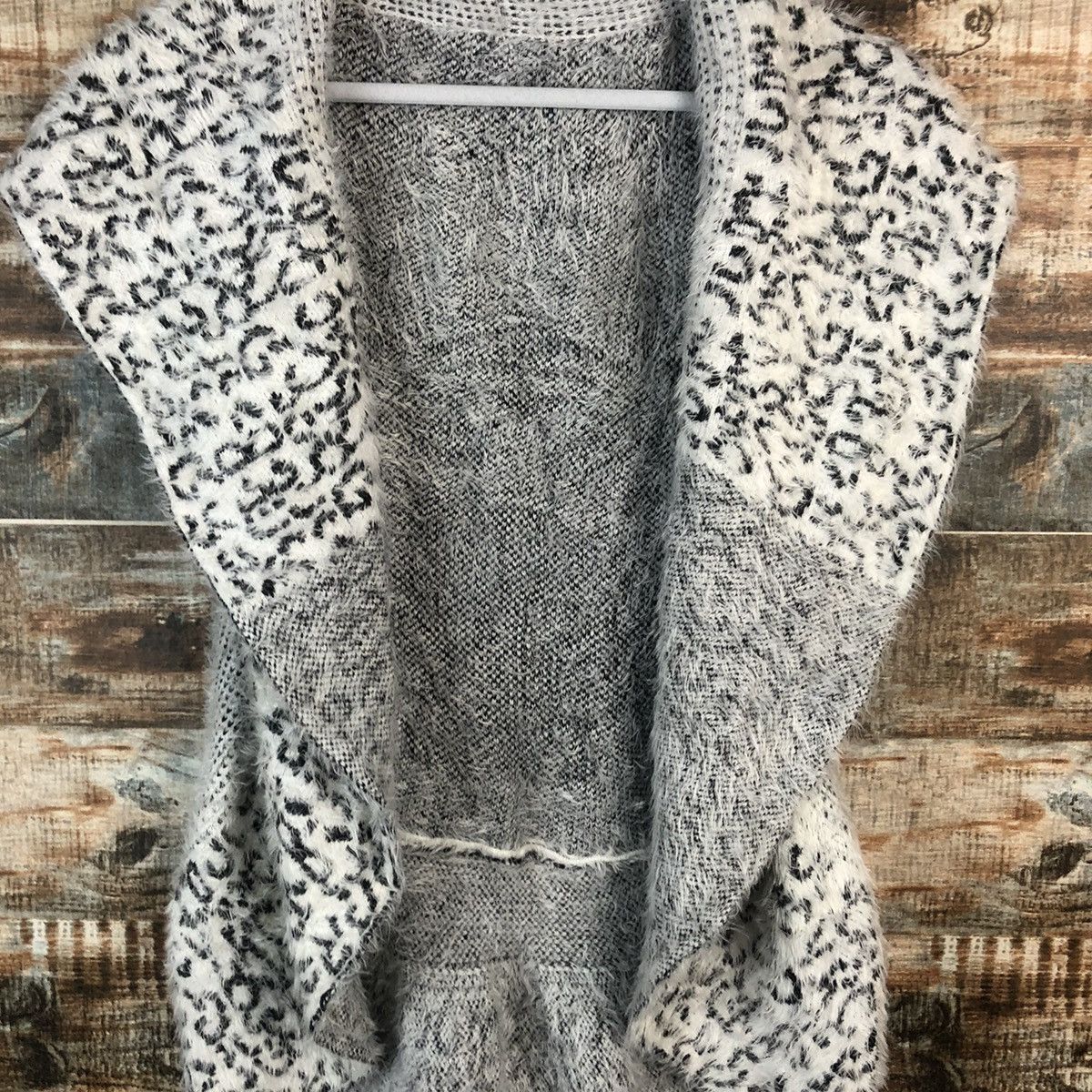 Homespun Knitwear × Japanese Brand DL Todo tiger Gray Knitwear cloak capes #C347 Size US XS / EU 42 / 0 - 6 Thumbnail