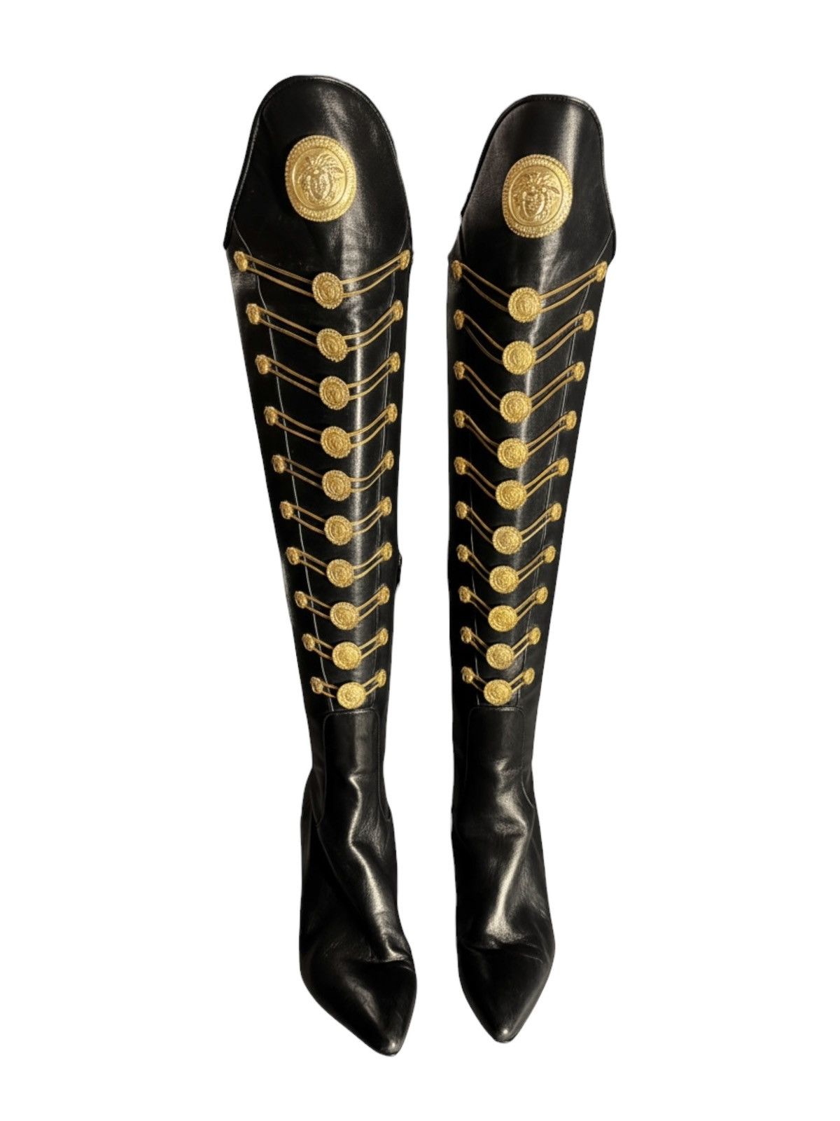 Versace Gianni Versace Couture FW1993 Medusa Knee Boots Size US 8.5 / IT 38.5 - 1 Thumbnail