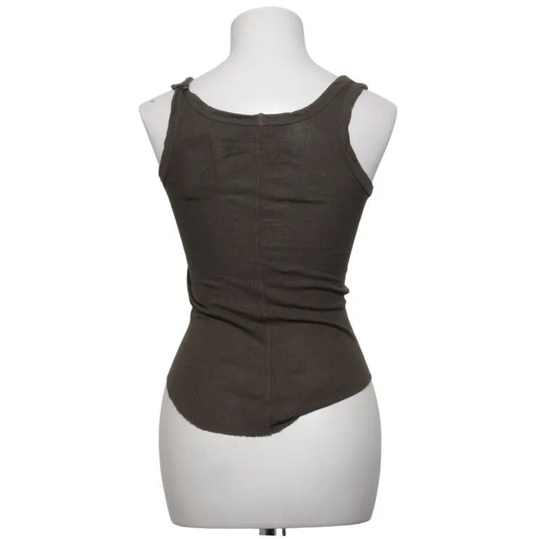 Enza Costa Ribbed Silk Rayon Tank Top Dark Shadow XS, Made in LA Size XS / US 0-2 / IT 36-38 - 2 Thumbnail