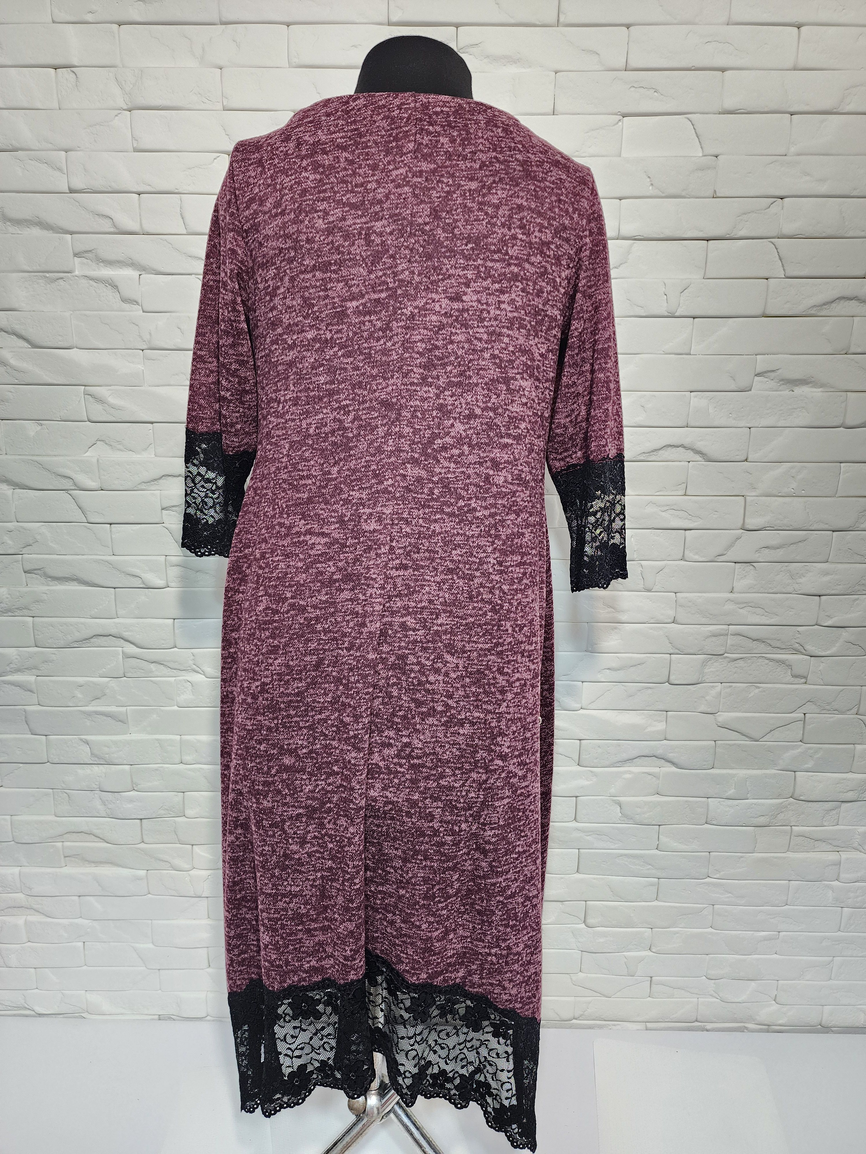 Designer Long dress with black lace. Size XXL / US 16-18 / IT 52-54 - 6 Thumbnail