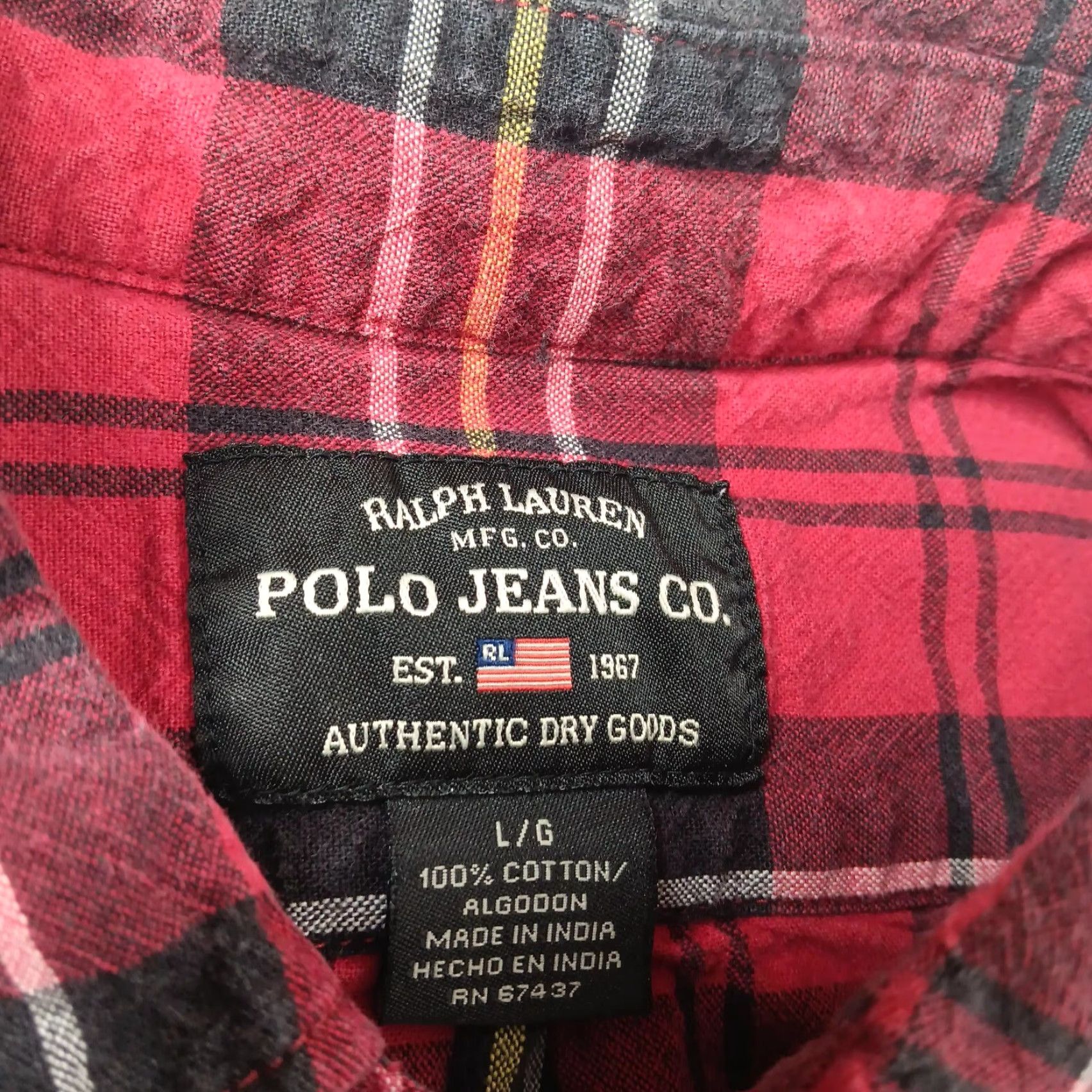Polo Ralph Lauren VINTAGE Polo Ralph Lauren Shirt Large Red Plaid Button-Up Cotton Preppy Casual Mens Size US L / EU 52-54 / 3 - 3 Thumbnail