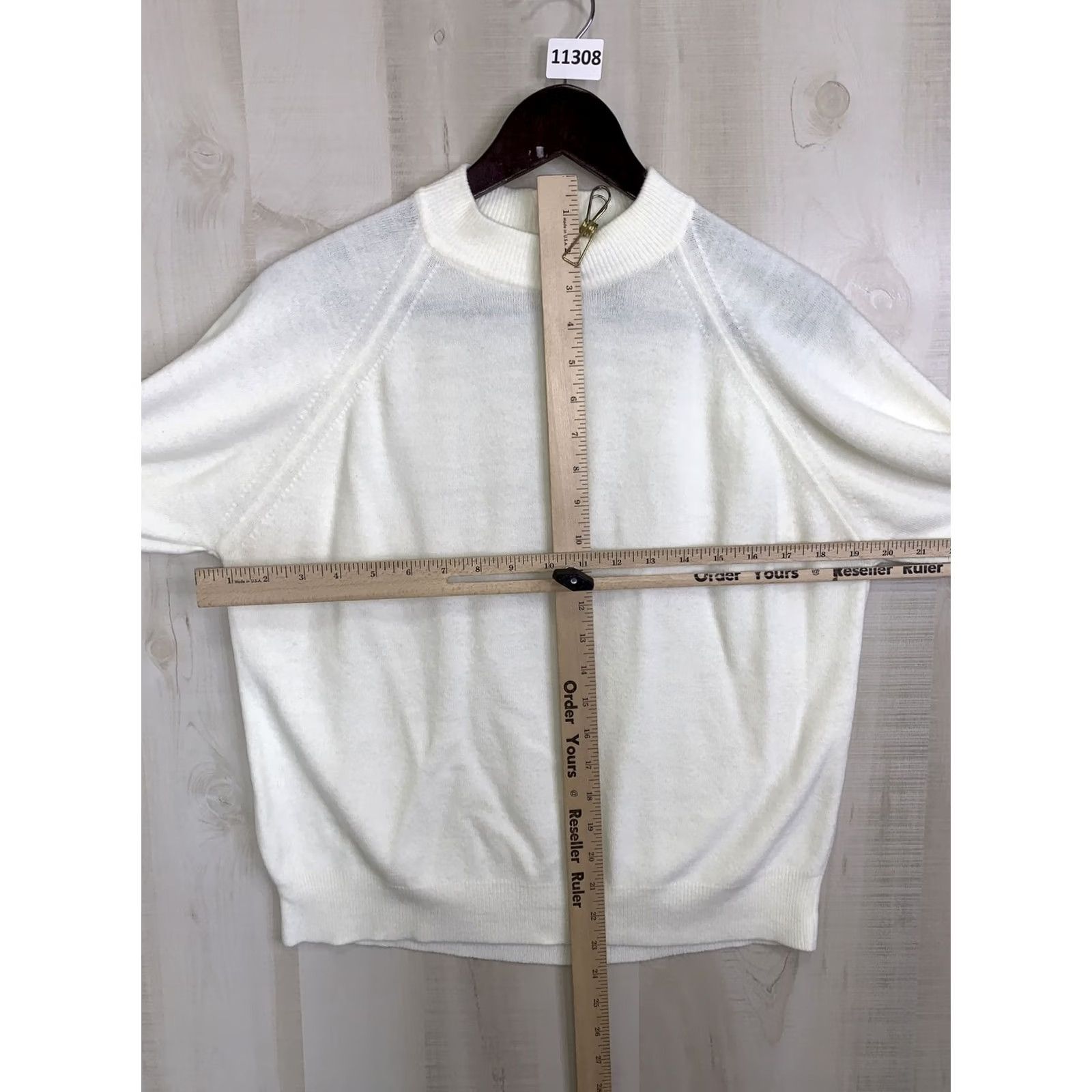 Vintage VINTAGE Designers Originals Large Ivory Zip Back Knit Womens Sweater-11308 Size L / US 10 / IT 46 - 2 Thumbnail