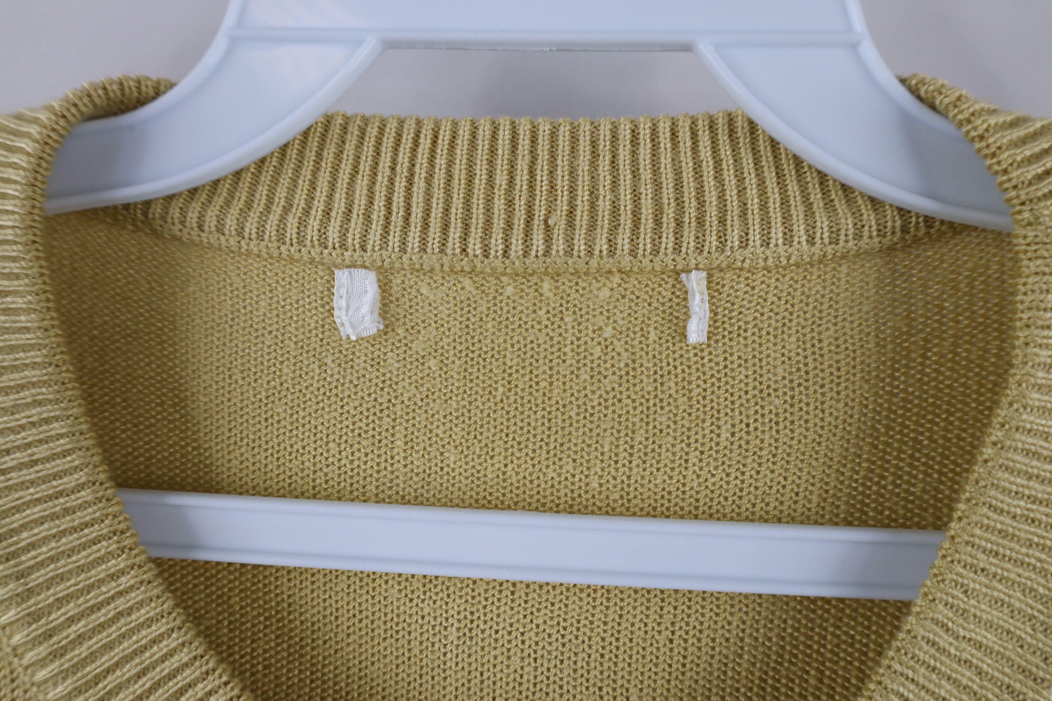 Vintage Vintage 90s Streetwear Knit Short Sleeve Sweater Gold Size US XL / EU 56 / 4 - 4 Thumbnail