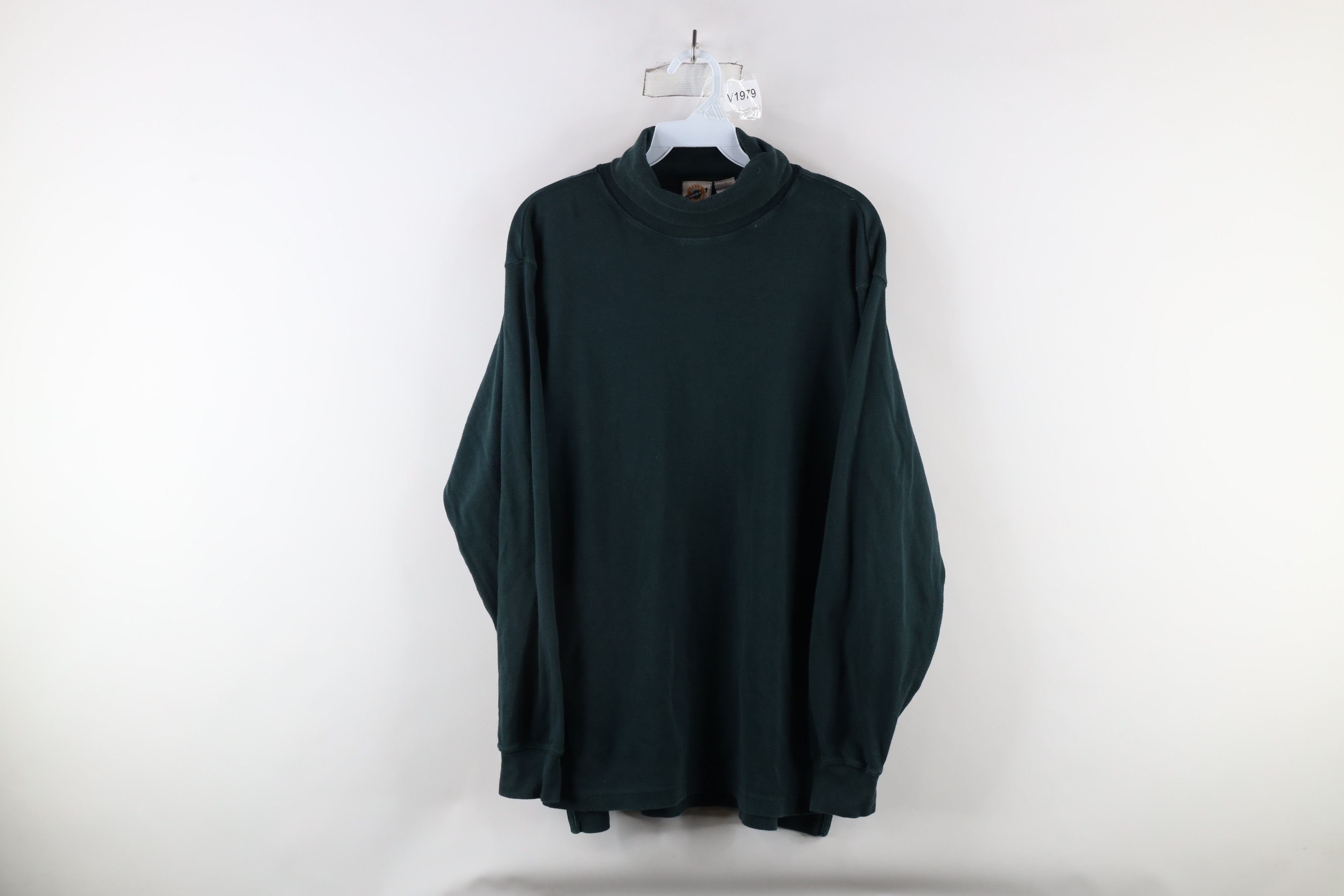 Vintage Vintage 90s Streetwear Long Sleeve Turtleneck T-Shirt Green Size US M / EU 48-50 / 2 - 1 Thumbnail