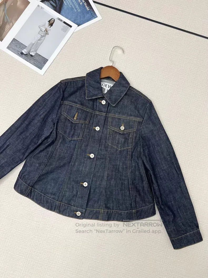 Loewe Loewe Leather logo denim jacket Size XXS / US 00 / IT 34 - 2 Thumbnail
