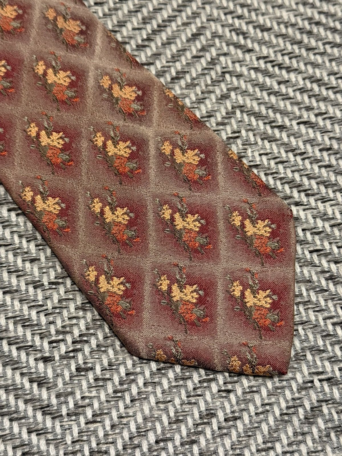 Jean Paul Gaultier Jean Paul Gaultier HOMME Floral Diamond Motif Tie Size ONE SIZE - 3 Thumbnail