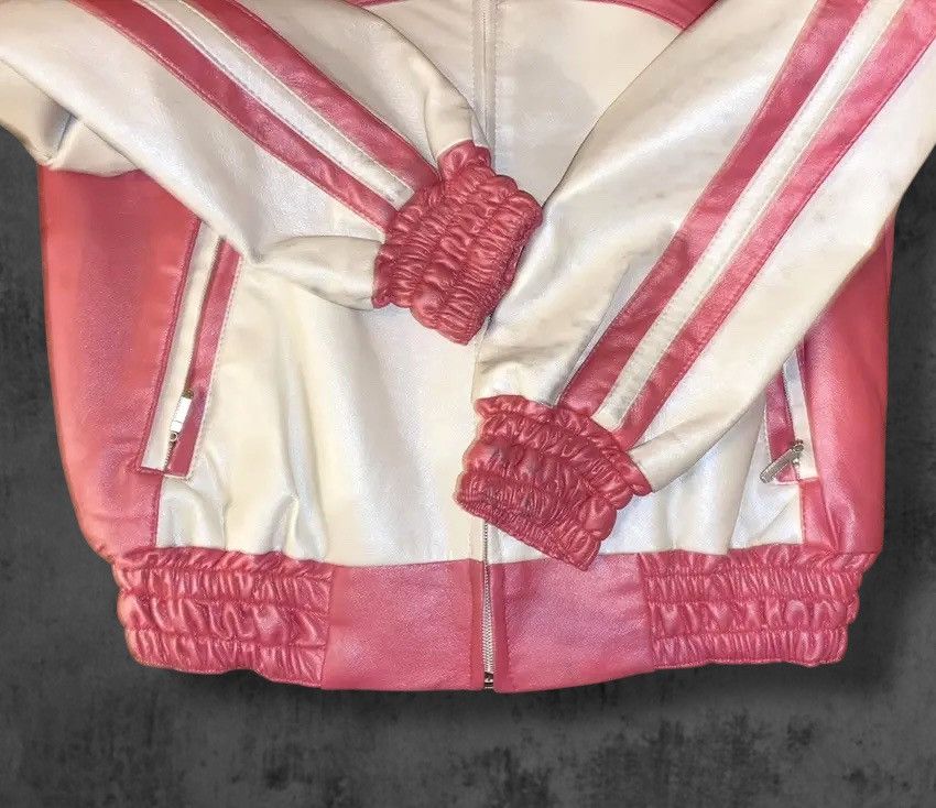 Other Pink Racing SHELL Genuine Leather Vintage Moto Hype Jacket Size M / US 6-8 / IT 42-44 - 5 Thumbnail