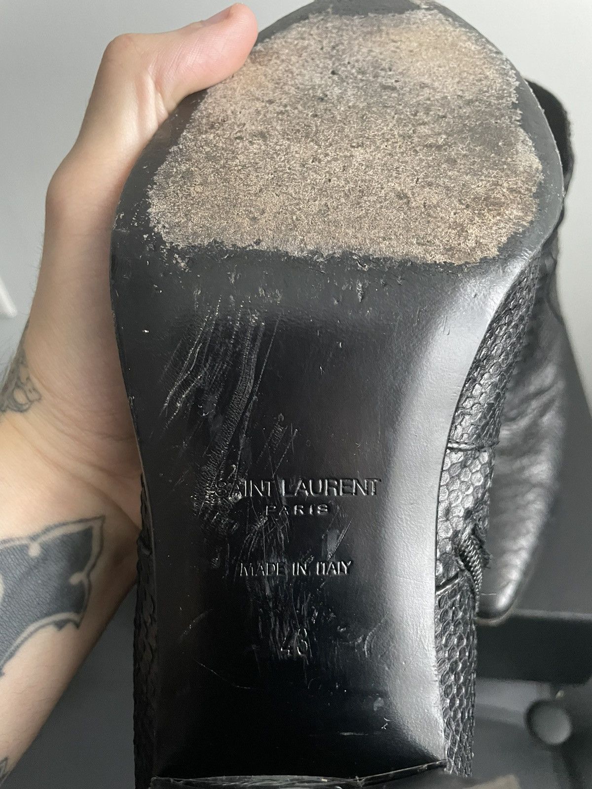 Hedi Slimane × Saint Laurent Paris FW15 Python French 85 Boots Size US 10 / EU 43 - 5 Thumbnail