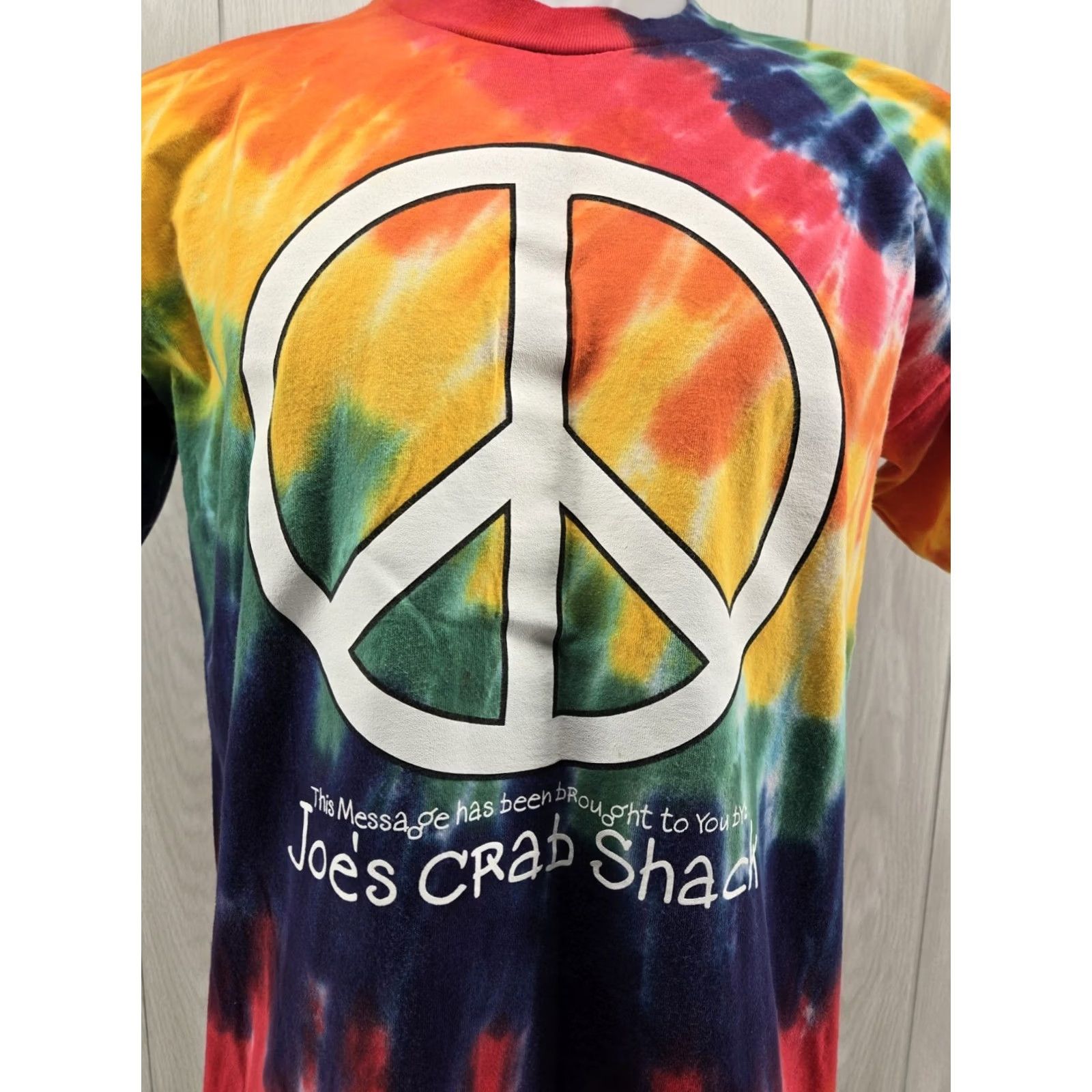 destin VINTAGE 90s Joe's Crab Shack T-Shirt Large Tie Dye Peace Love Destin Shirt Mens Size US L / EU 52-54 / 3 - 3 Thumbnail