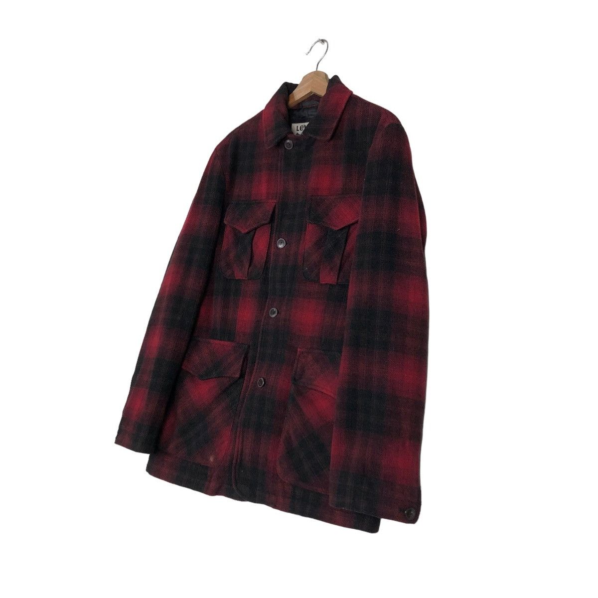 Japanese Brand 🔥VINTAGE LEVI FLANNEL WOOL JACKET TARTAN DESIGN PUNK STYLE Size US M / EU 48-50 / 2 - 2 Thumbnail