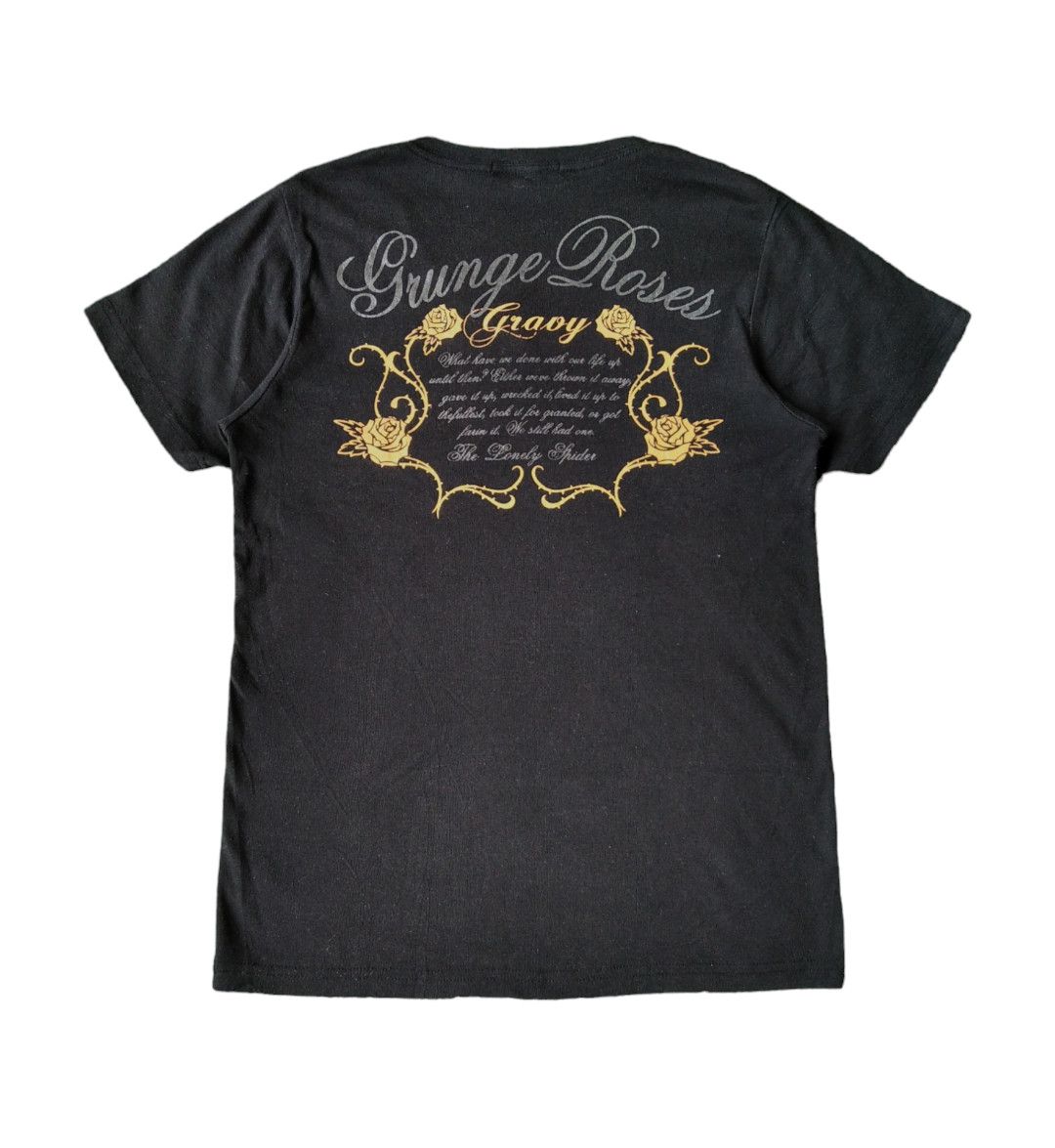 If Six Was Nine × Japanese Brand × KMRii VTG Grunge Roses Gravy Studed Skull Bones Punk T shirt Size US M / EU 48-50 / 2 - 2 Thumbnail