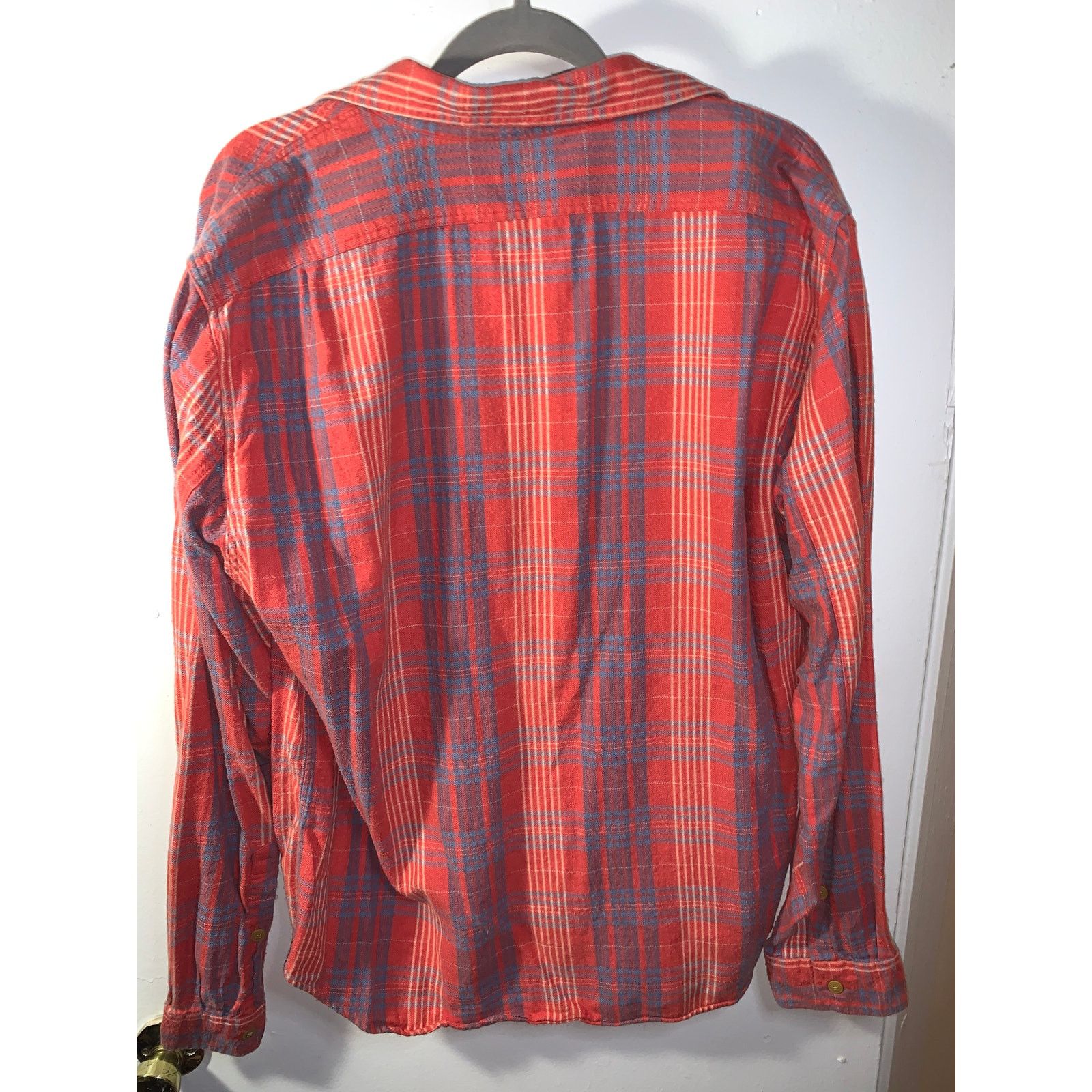J.Crew J.Crew Red Flannel Shirt Blue Stripe XL Slim Fit Size US XL / EU 56 / 4 - 12 Thumbnail