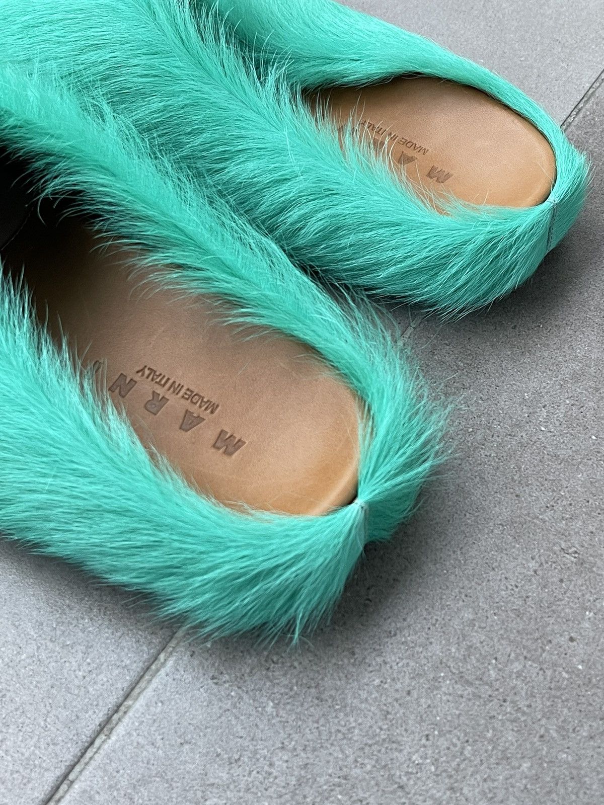 Marni !DS! SS23 Marni Fussbet Calf Hair Turqoise Sabot Clogs Size US 10 / EU 43 - 13 Thumbnail