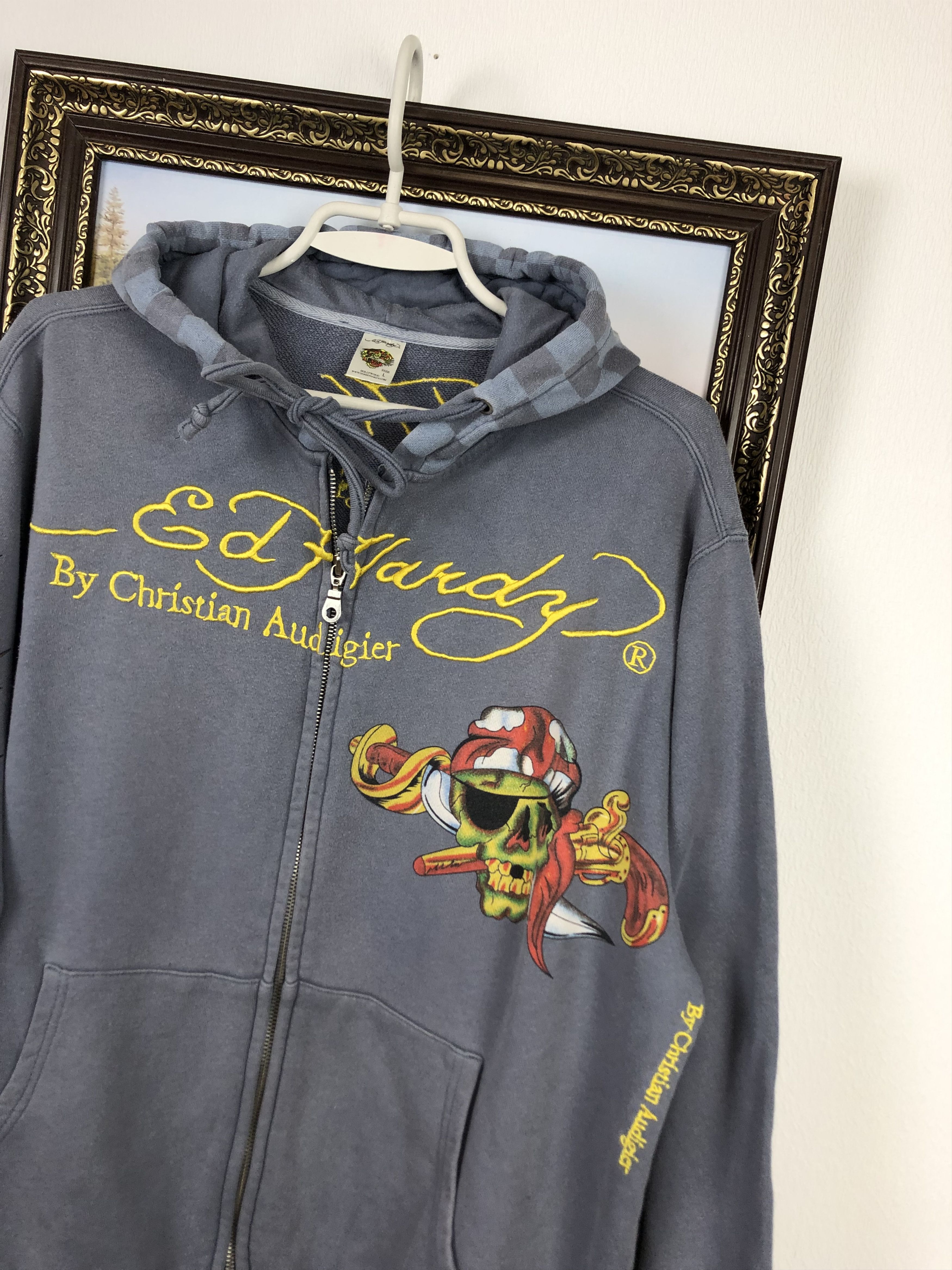 Ed Hardy × Vintage Vintage Ed Hardy Hoodie Jacket Rare Skull Hype Size US L / EU 52-54 / 3 - 6 Thumbnail