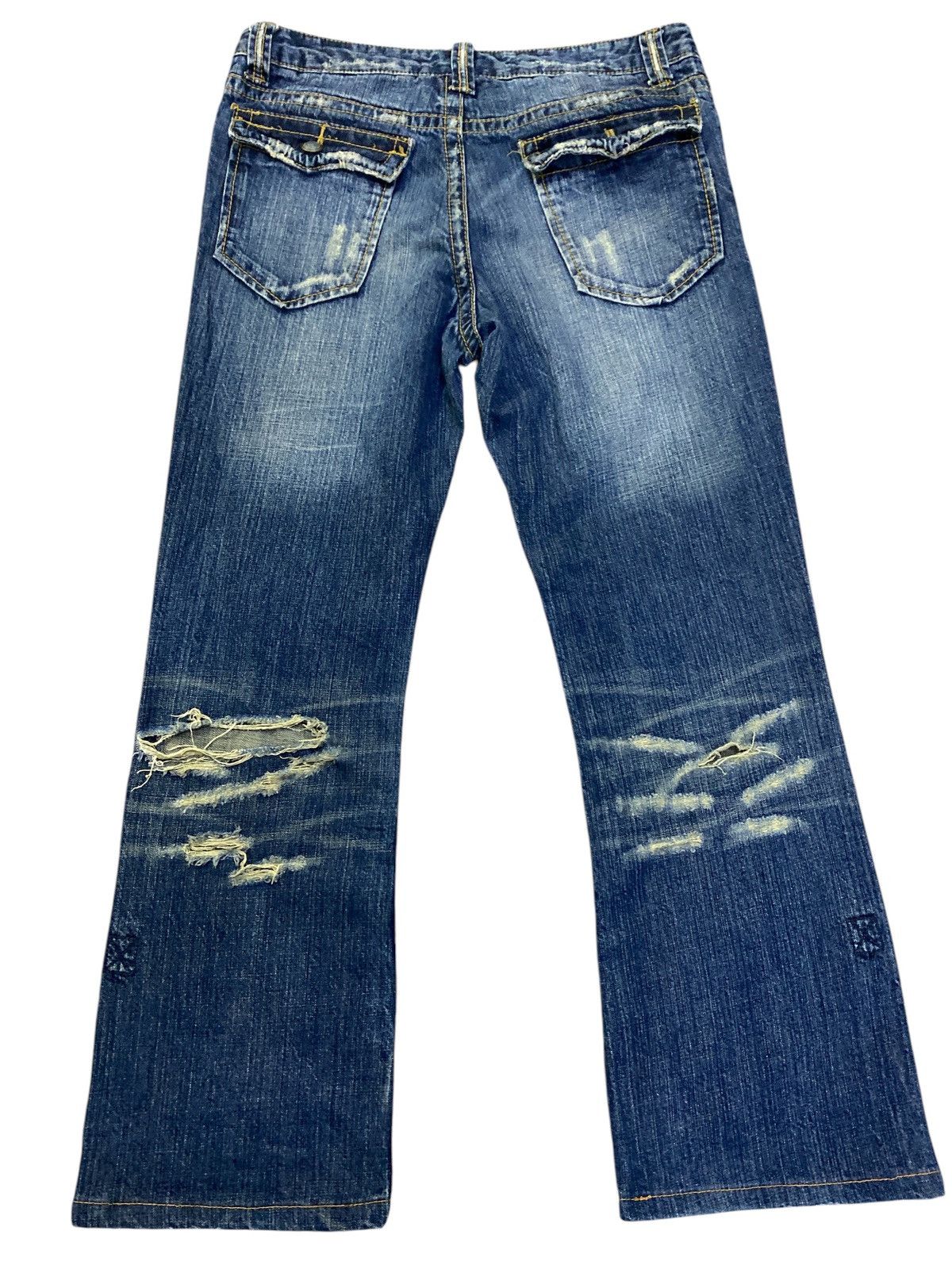 Hysteric Glamour × If Six Was Nine × Japanese Brand Flared Jeans by Trim Co Ltd Distressed Denim Size US 34 / EU 50 - 10 Thumbnail