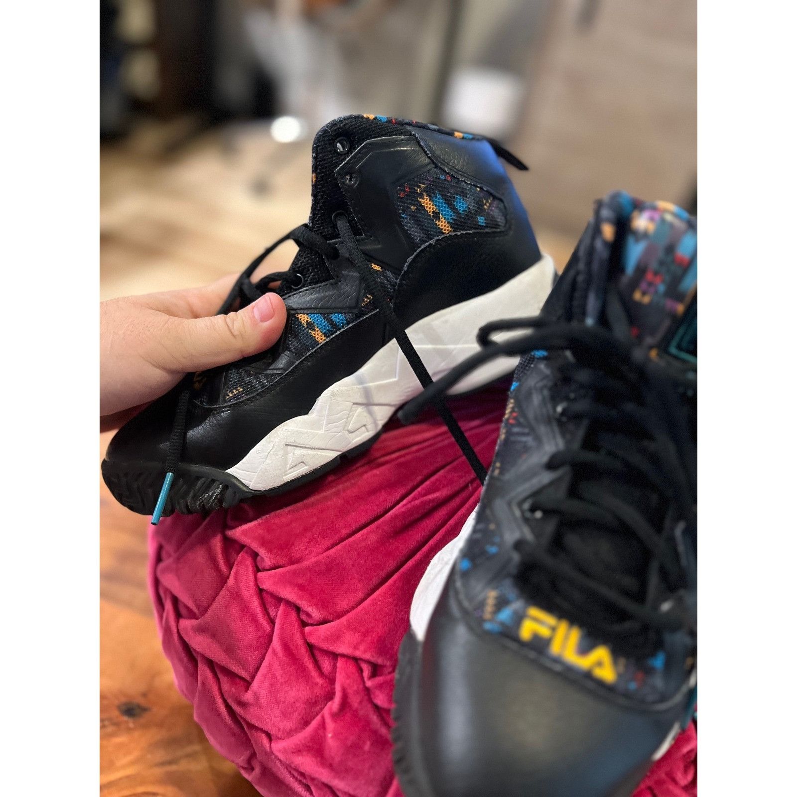Fila FILA Basketball Shoes Aztec Print High Top Sneakers Athletic Size US 7 / IT 37 - 6 Thumbnail