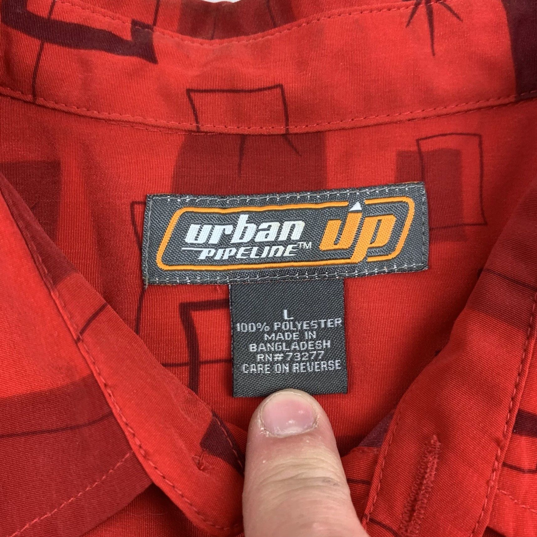 Vintage VINTAGE Urban Pipeline Button Up Shirt Adult Large Red Dragon Tribal Grunge Y2K Men Size US L / EU 52-54 / 3 - 4 Thumbnail