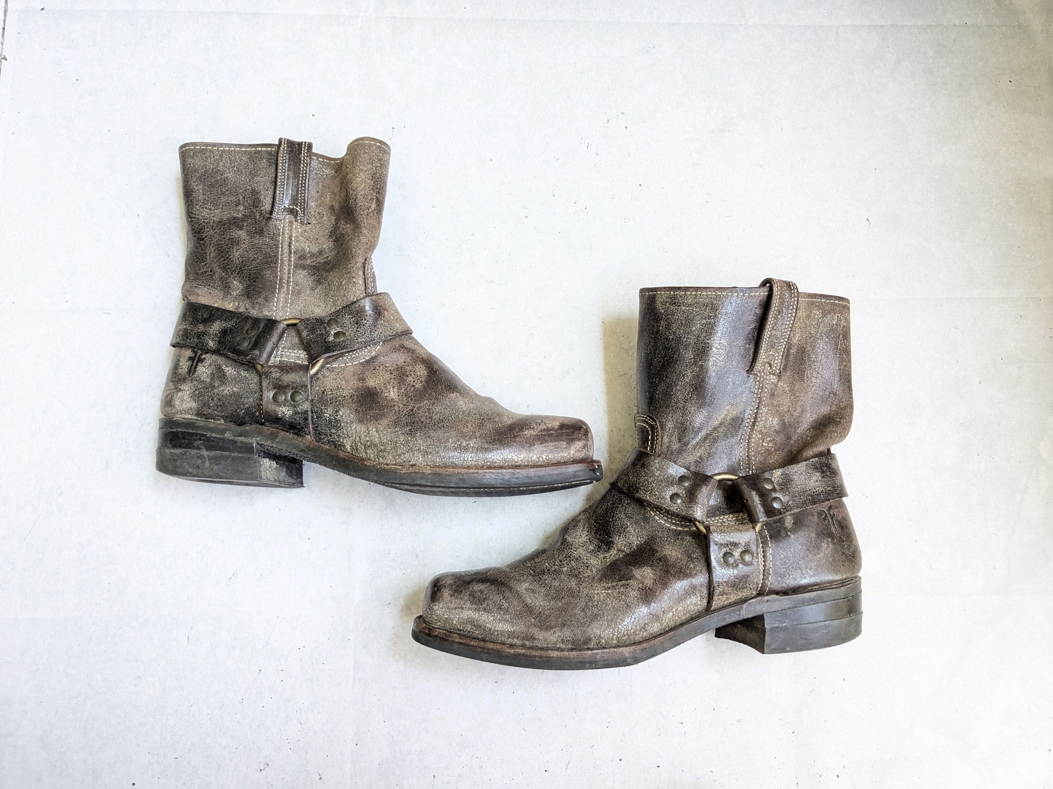 Frye Frye Harness Boots Brown Leather 11.5 M Leather Buckle Size US 11.5 / EU 44-45 - 1 Thumbnail