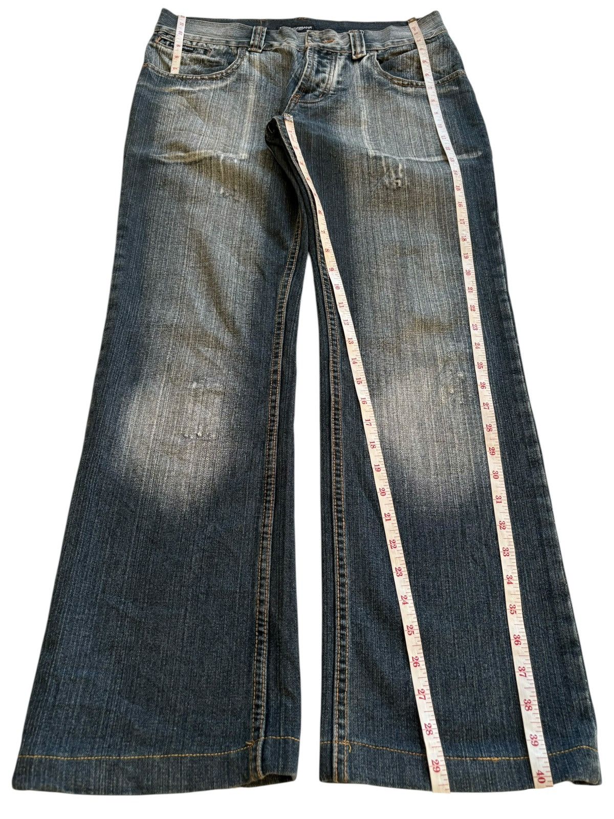 Dolce & Gabbana Vintage Dolce & Gabbana Mud Wash Spell Out Bootcut Jeans Size US 33 - 13 Thumbnail
