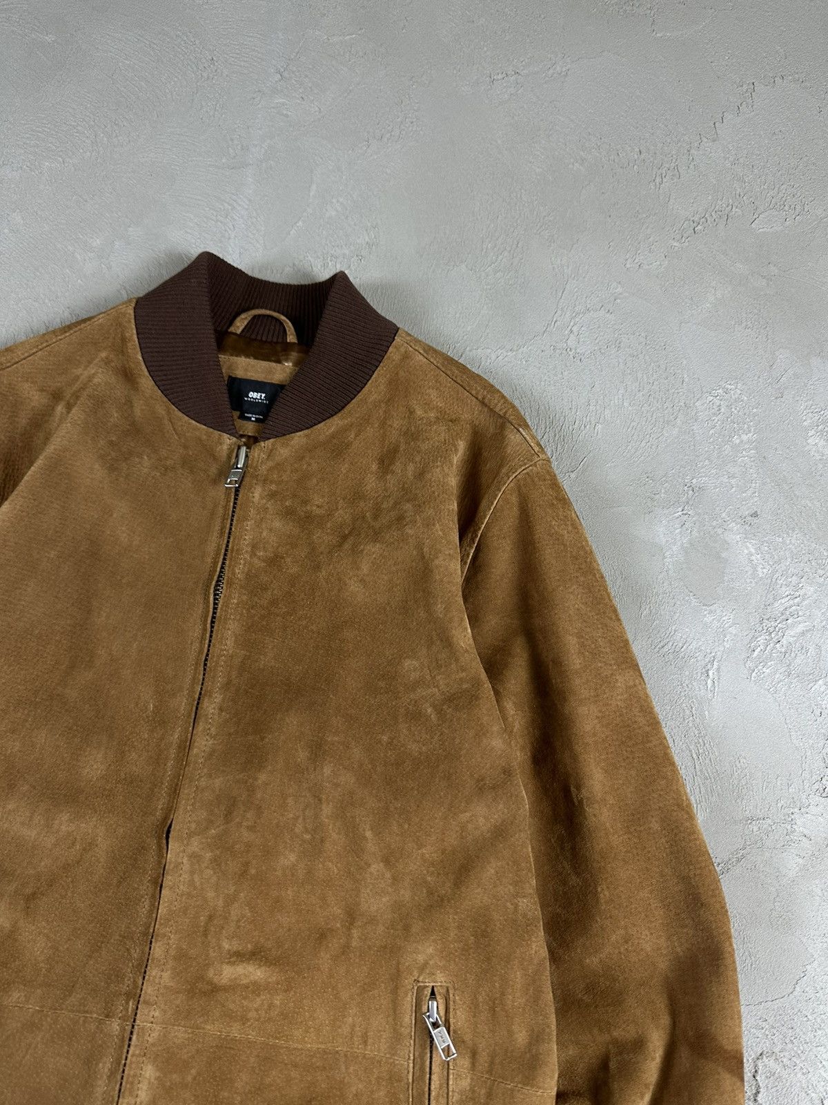 Obey Obey Suede Leather Boxy Bomber Jacket Size US M / EU 48-50 / 2 - 4 Thumbnail