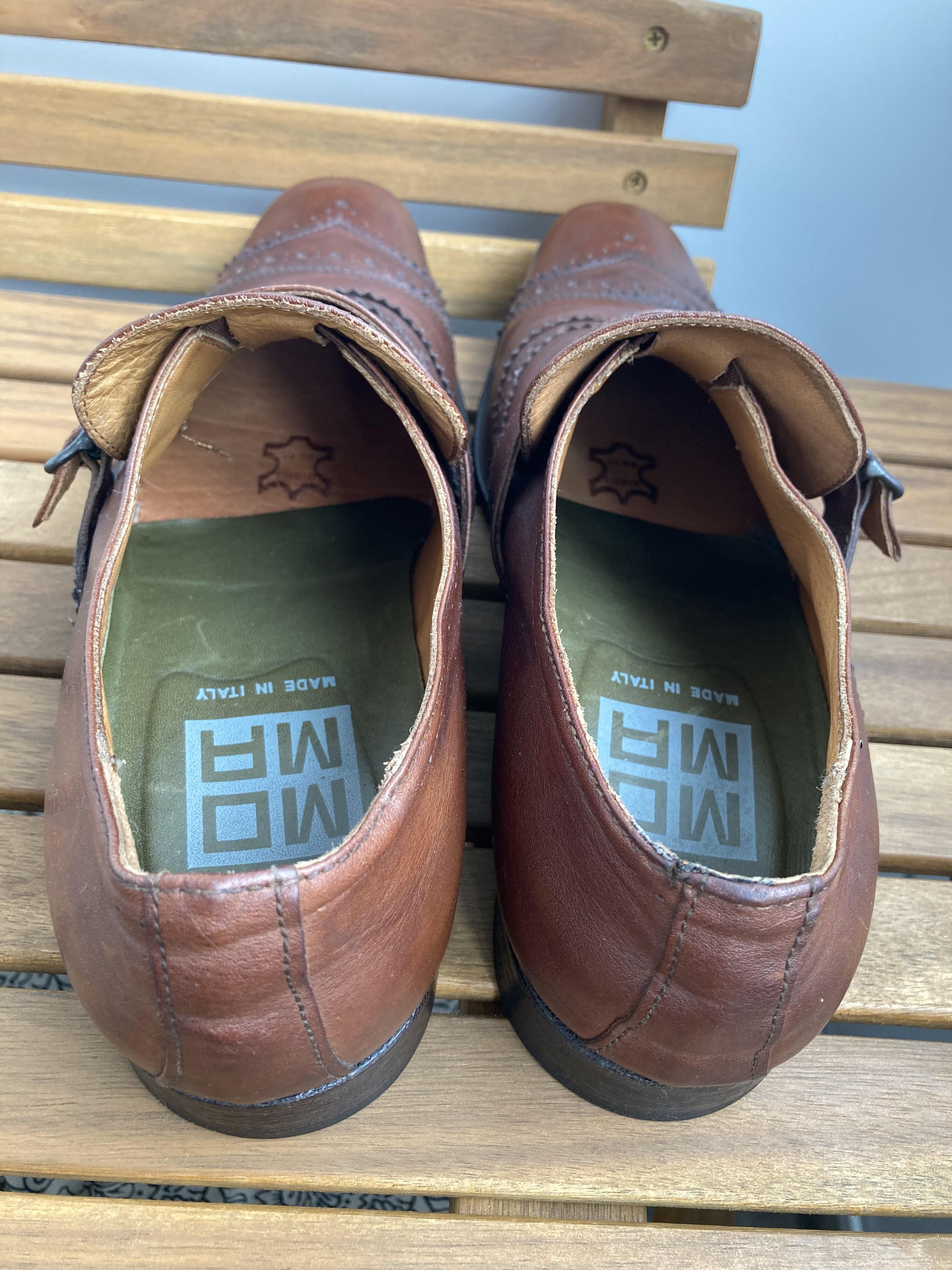 MoMA VTG MOMA Loafer Monk Strap Shoes Brown Leather Buckle Size US 10 / EU 43 - 6 Thumbnail