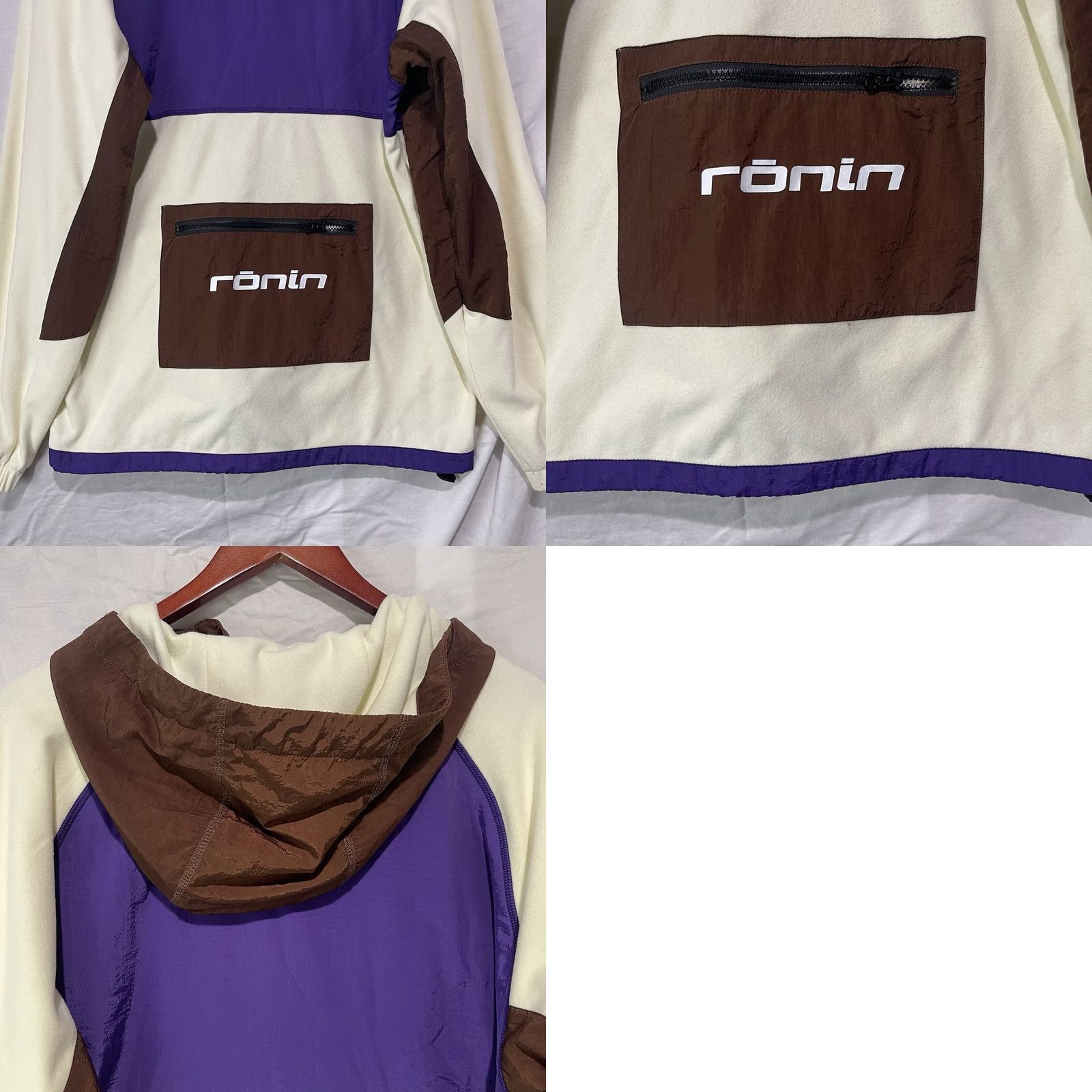 Vintage Ronin Division Jacket Mens L Beige Purple Hooded Zip Up Pockets Long Sleeve Size US L / EU 52-54 / 3 - 9 Thumbnail