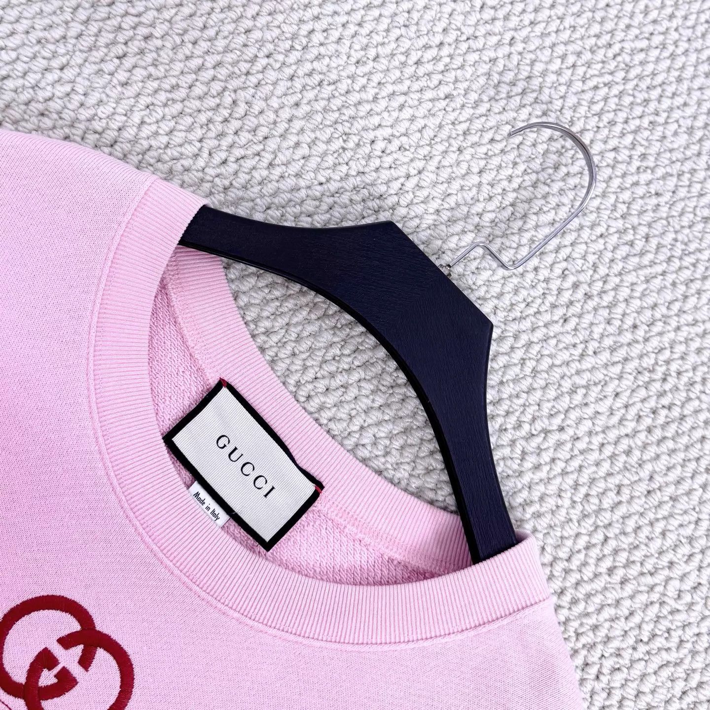 Gucci Gucci Pink Embroidered GG Tennis Logo Sweatshirt S Unisex Size US S / EU 44-46 / 1 - 3 Thumbnail