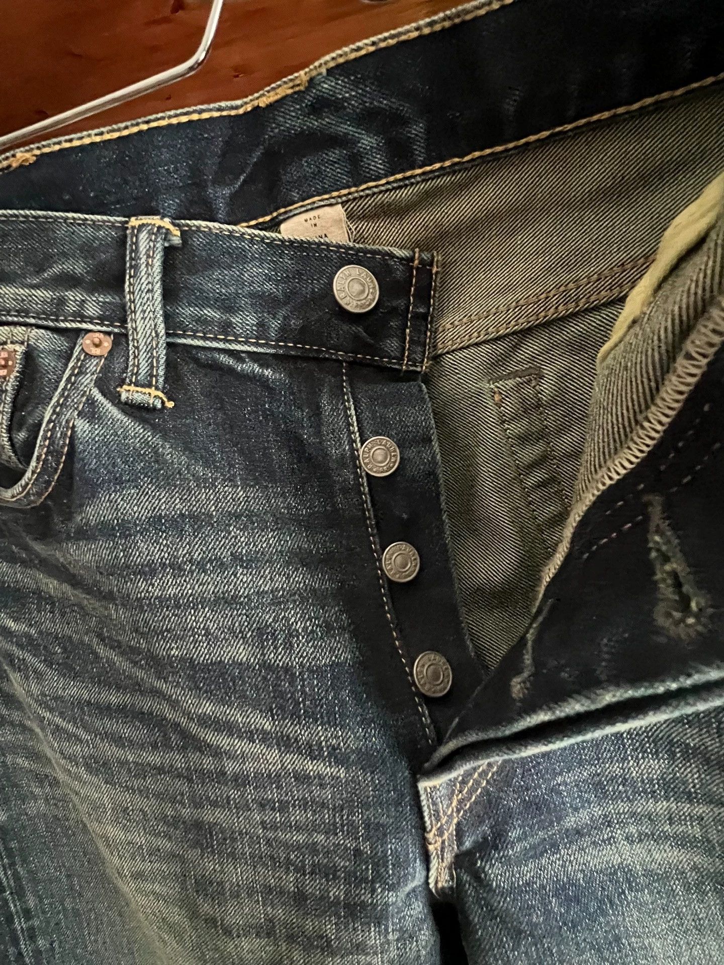 RRL Ralph Lauren RRL Double RL New Selvedge Washed Slim Denim 31x30 Size US 31 - 5 Thumbnail