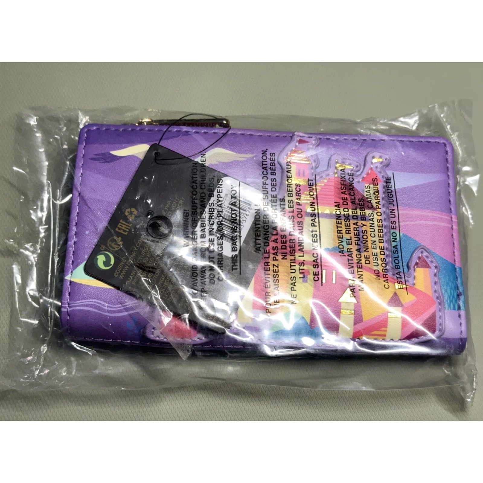 Vintage Loungefly Disney Princess Ariel Castle Collection Wallet Purple One Size Zip-Around Faux Leather Womens Size ONE SIZE - 8 Thumbnail