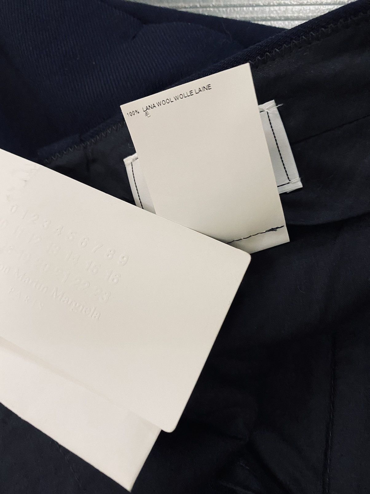 Maison Margiela MM 14 🇮🇹 Dark Blue Gabardine Wool Invert Pleat Slacks 52 NWT Size US 36 / EU 52 - 13 Thumbnail