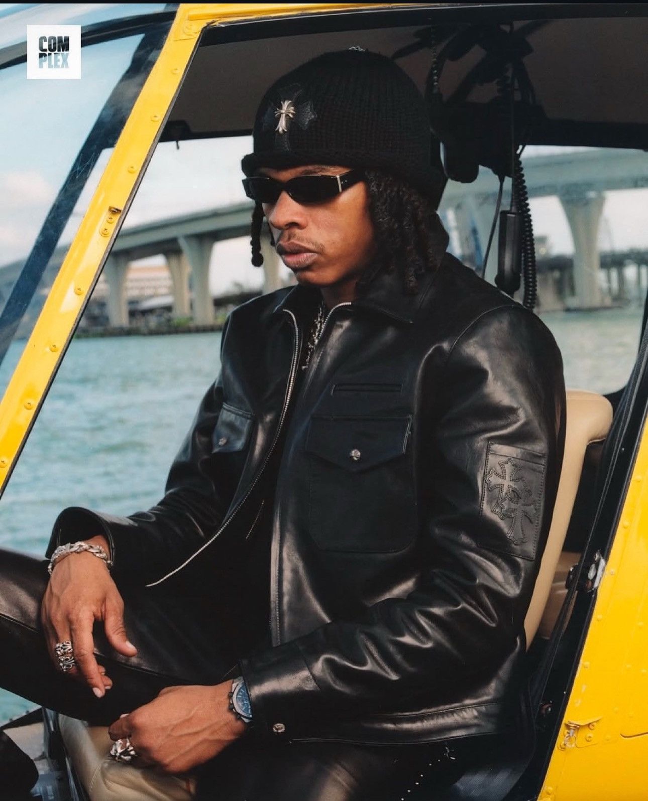 Pre-owned Chrome Hearts Horse Leather Jacket In Black
