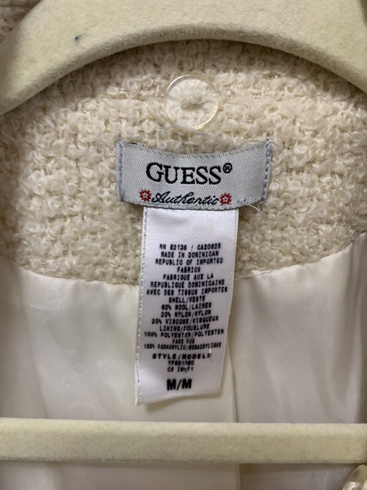 Guess Guess Wool-Blend Double Breasted Coat – Cream / Off-White Size M / US 6-8 / IT 42-44 - 3 Thumbnail