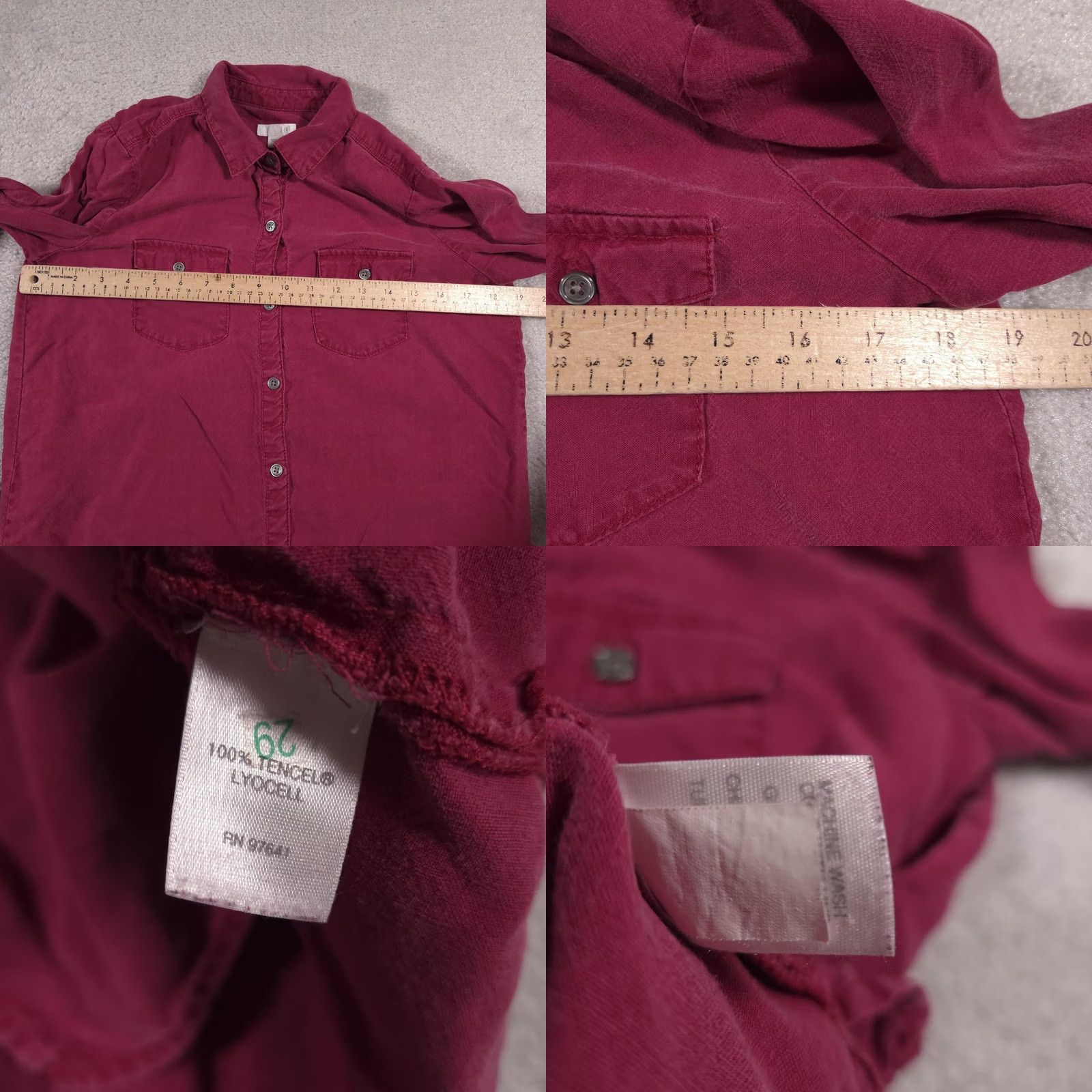 J. Jill J. Jill Shirt Womens XS Long Sleeve Button-Up Tencel Lyocell Pocket Blouse Pink Shirt Women XS Lyocell Button-Up Blouse Size XS / US 0-2 / IT 36-38 - 8 Thumbnail