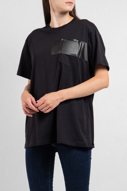 image of Givenchy Black 3D Logo Patch Pocket T-Shirt, Women's (Size Medium)