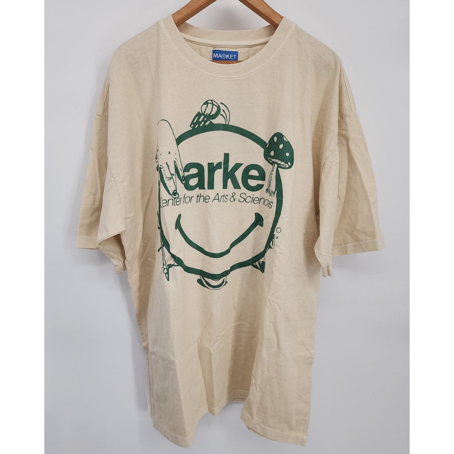 Market Market Beige Printed Short Sleeve T-Shirt Men's Size XXL Size US XXL / EU 58 / 5 - 1 Thumbnail