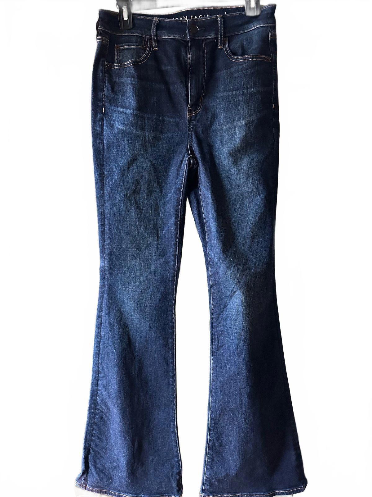 American Eagle Outfitters Super High Rise Flare AE Jeans Size 8 Long Size 29" - 1 Thumbnail