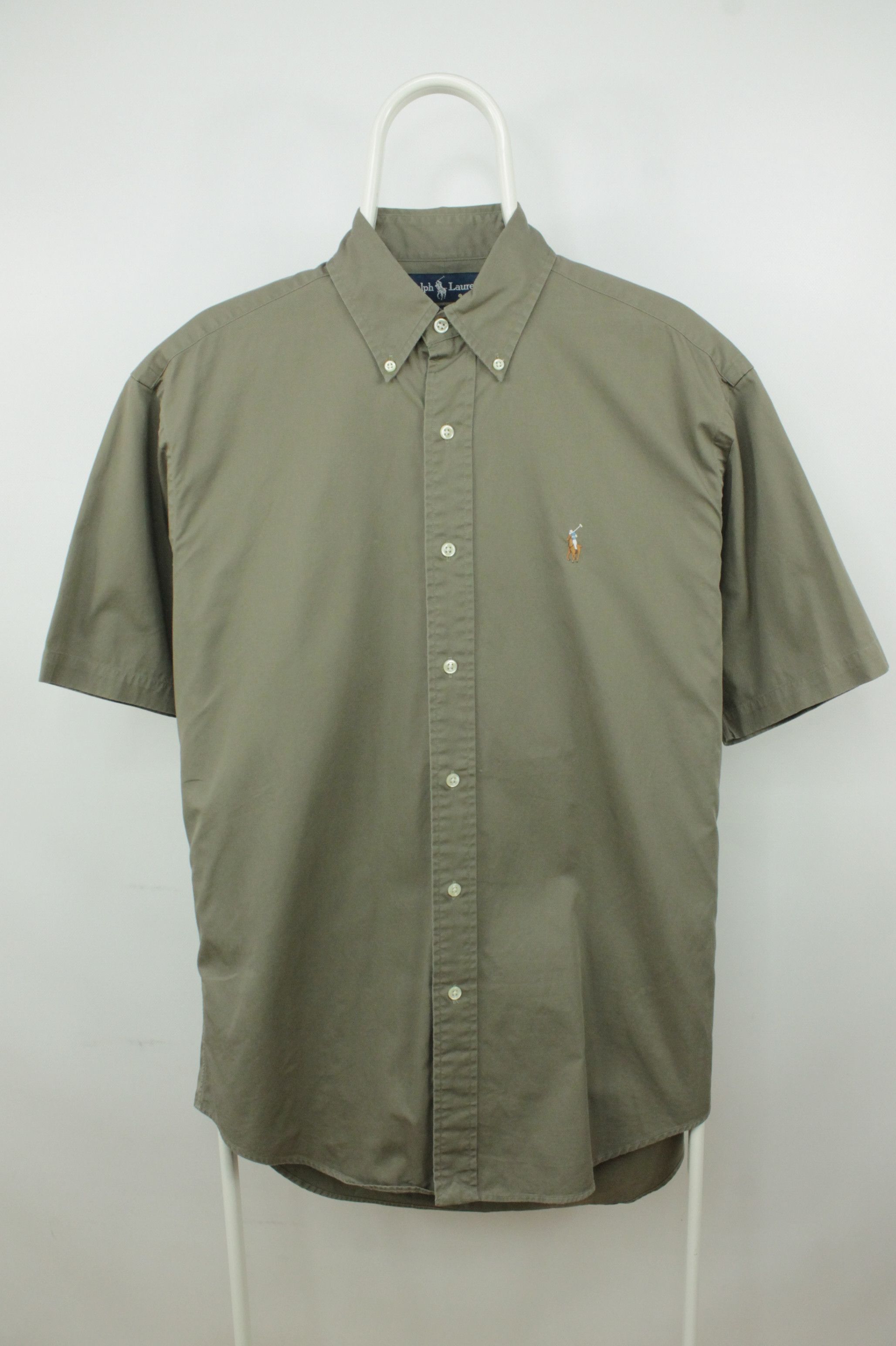 Polo Ralph Lauren Vintage Polo Ralph Lauren BLAKE Khaki Cotton S/S Shirt Size US S / EU 44-46 / 1 - 1 Thumbnail