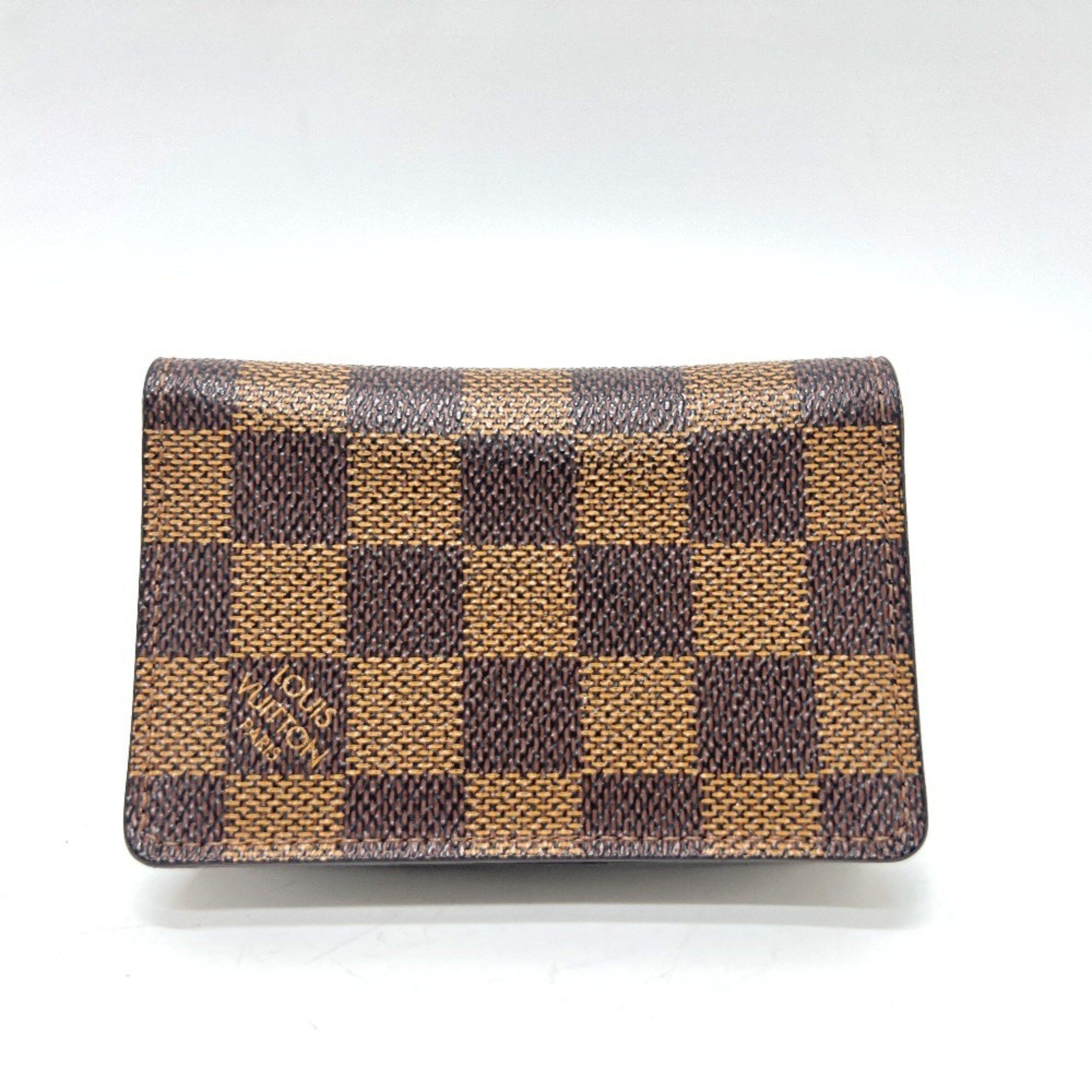 Louis Vuitton LOUIS VUITTON M60502 Organizer de Poche Business Card Holder IC Case Holder/Card Damier Canvas Women's Ebene Brown Size ONE SIZE - 1 Thumbnail
