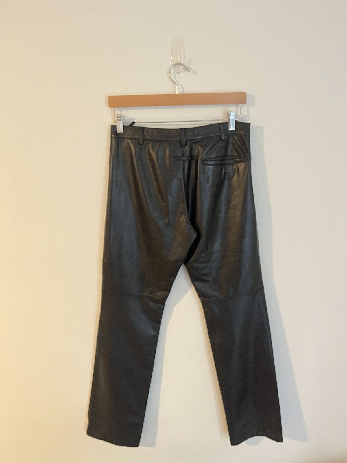 Jean Paul Gaultier Jean Paul Gaultier Leather Pants w/ Suede Stripe AW2002 Size US 30 / EU 46 - 6 Thumbnail