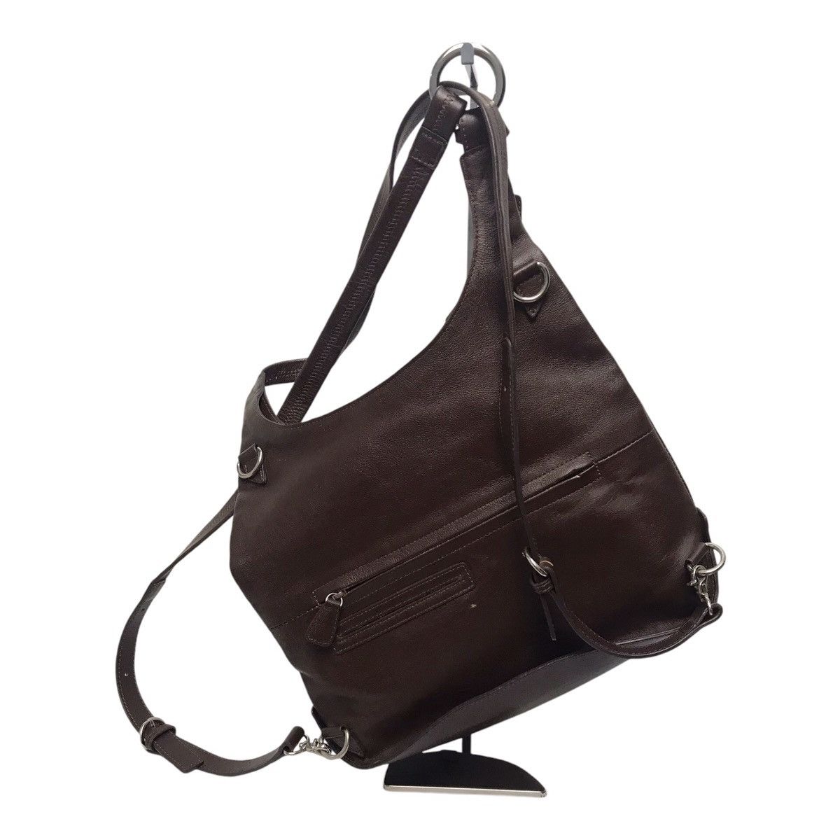 Japanese Brand Pelle Dark Brown Leather Bag-pack Size ONE SIZE - 4 Thumbnail