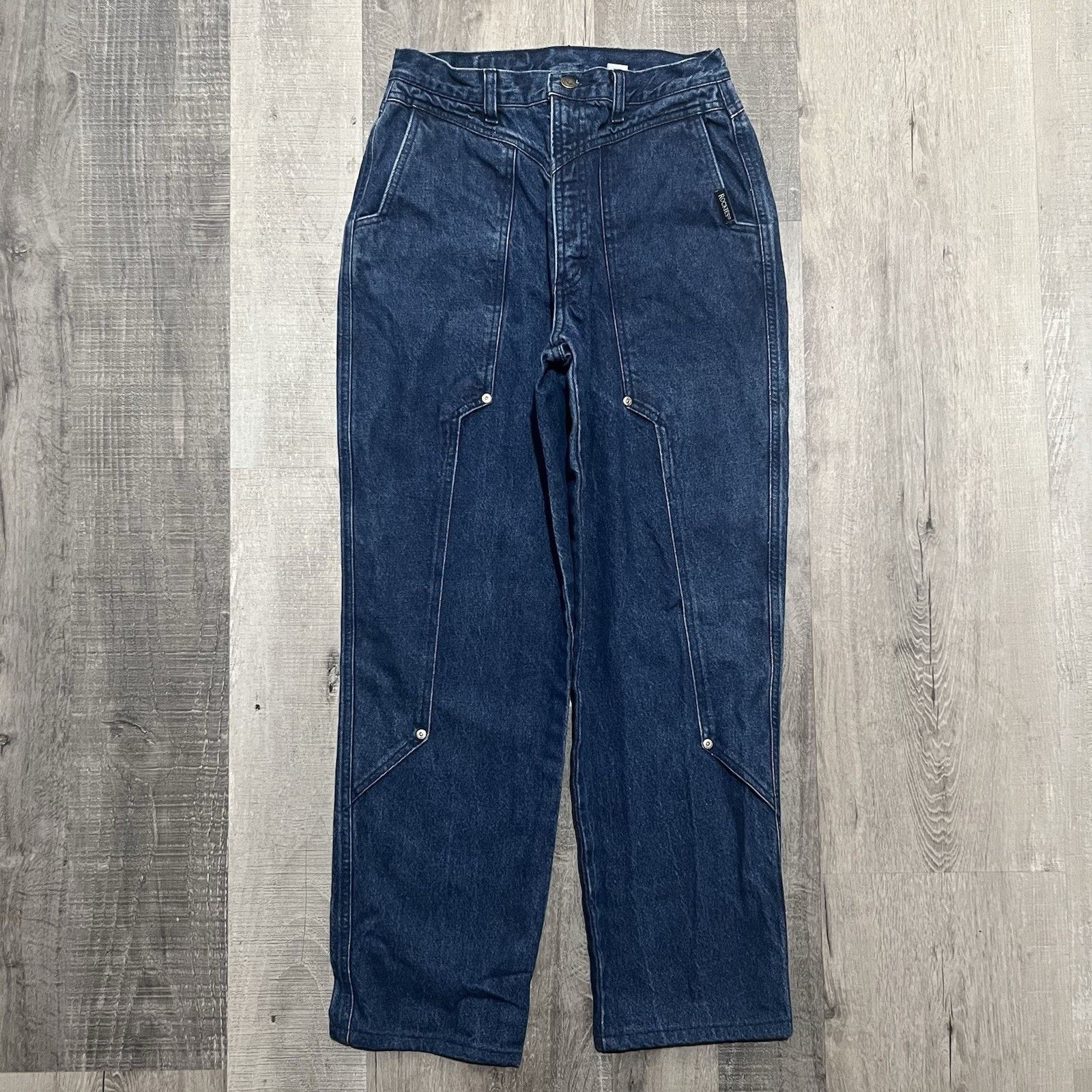 Vintage VTG Rocky Mountain Jeans Double Knee Western Bareback 29" Size 29" - 1 Thumbnail