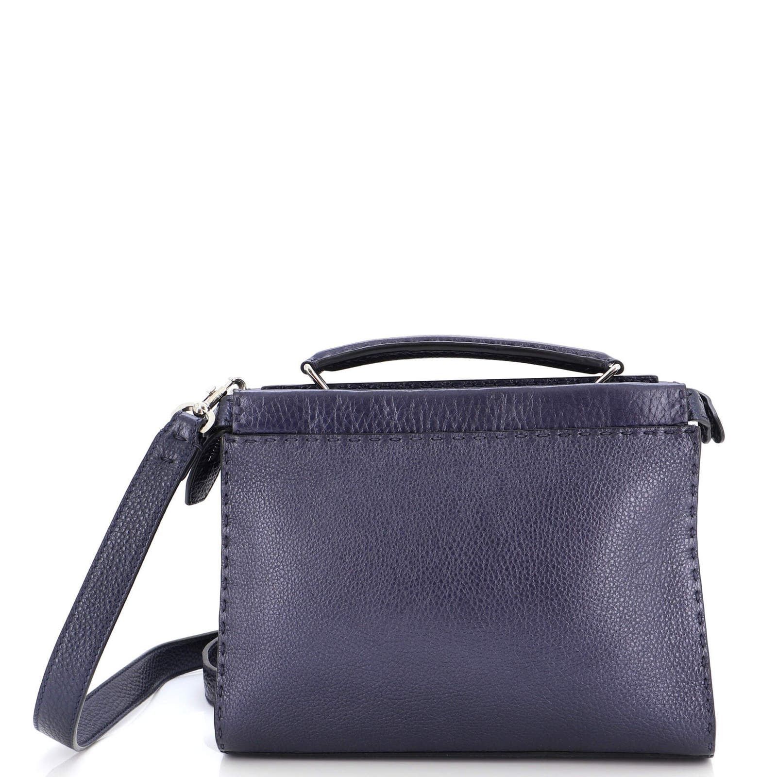 image of Fendi Monster Selleria Peekaboo Fit Bag Leather Mini in Blue, Women's