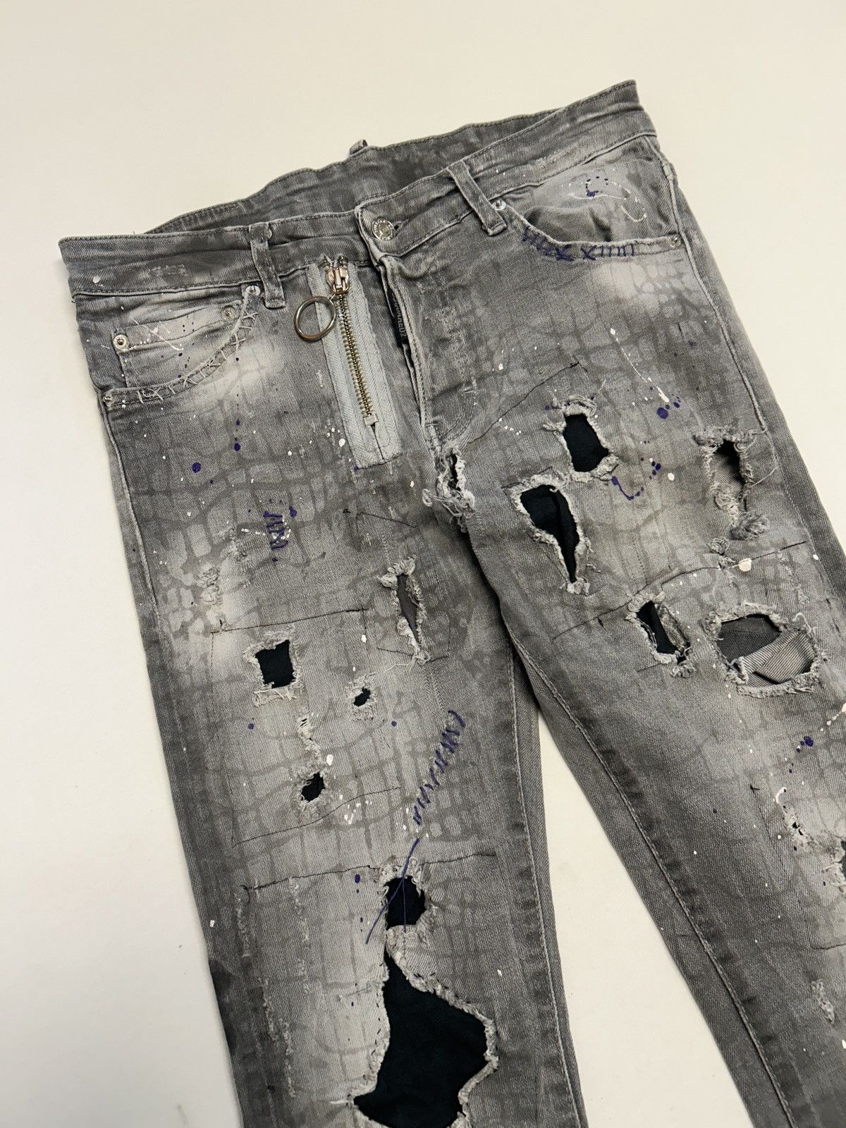 Dsquared2 FW2016 Distressed Croc Washed Denim Size US 30 / EU 46 - 5 Thumbnail